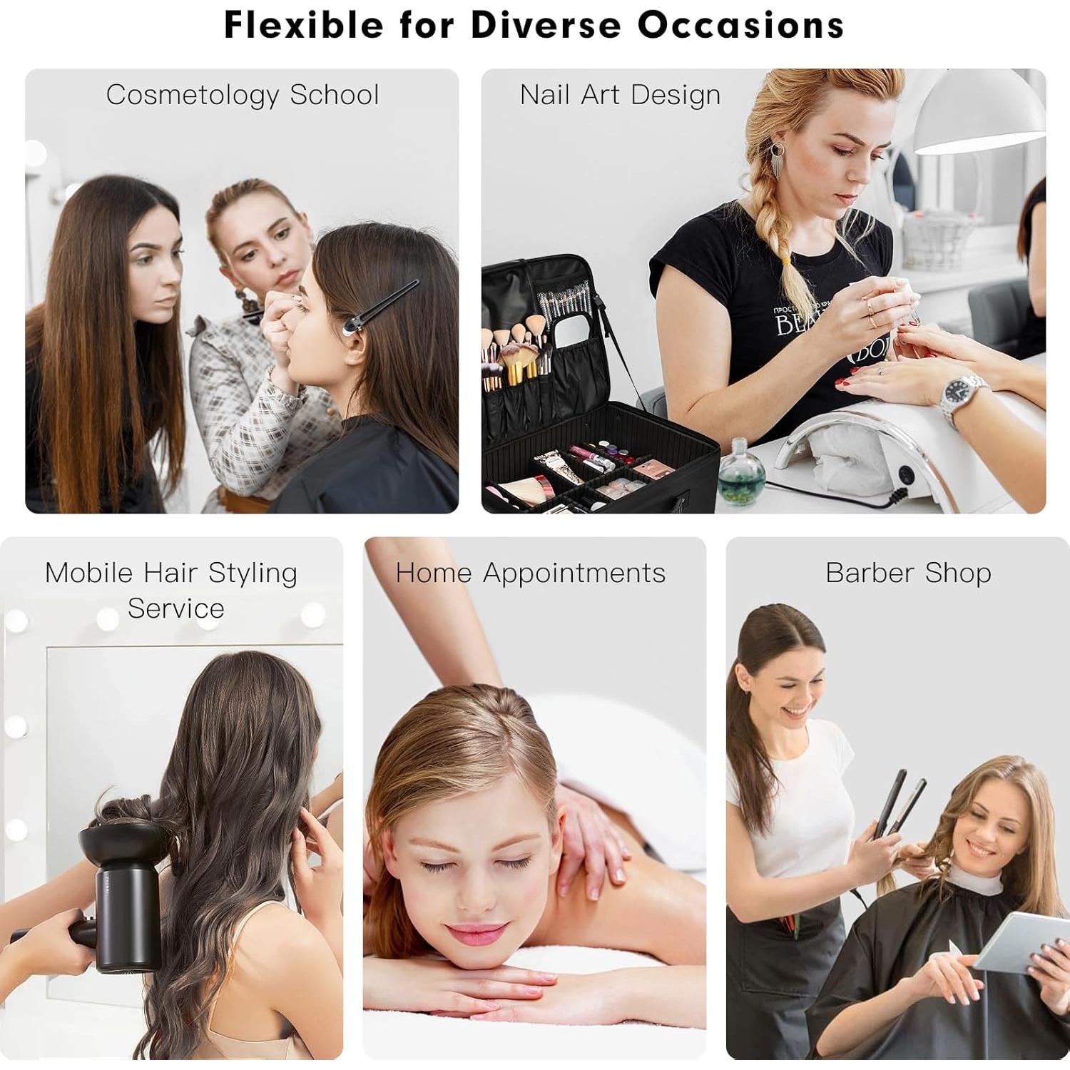 Estuche de Maquillaje Rodante Costravio Negro 45.7x42.9cm