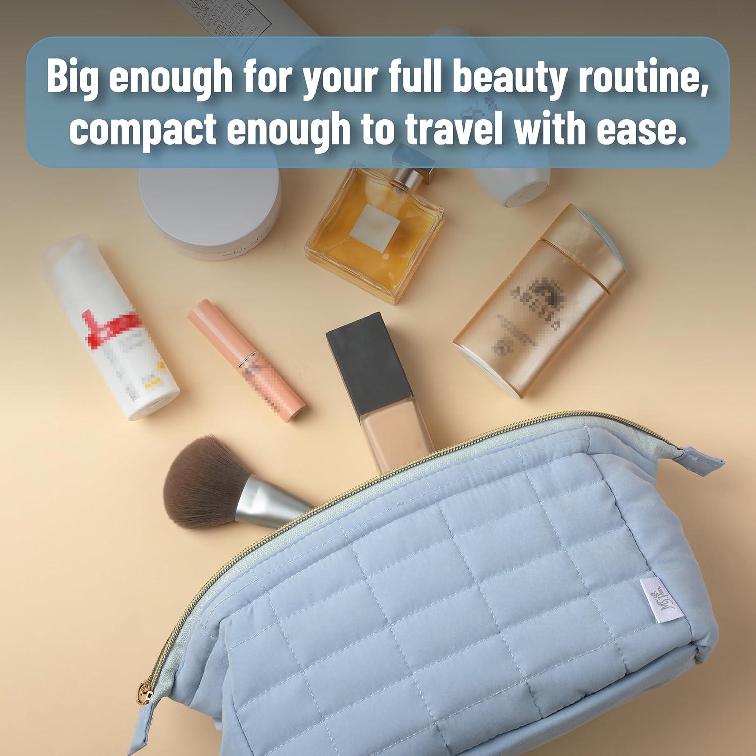 Bolsa de Maquillaje Acolchada Sra. Pen Azul Polvoriento