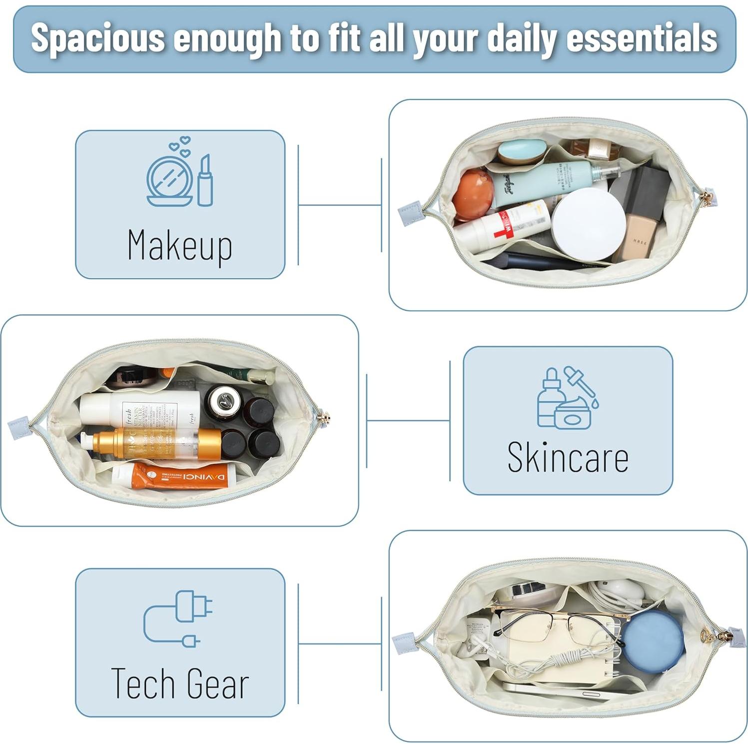 Bolsa de Maquillaje Acolchada Sra. Pen Azul Polvoriento