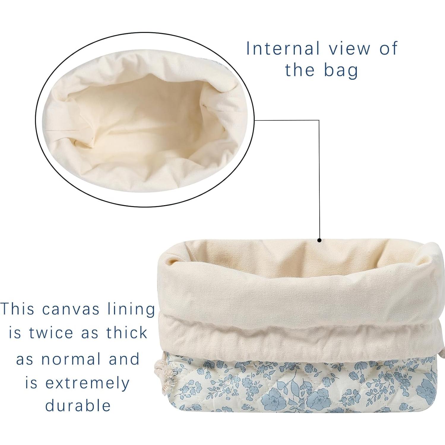 Bolsa de Maquillaje Acolchada Algodón Oso Blanco 17x17x10 cm