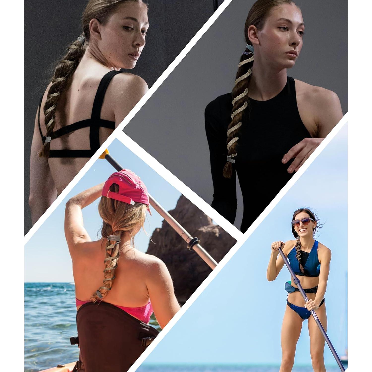 Sujetadores de Coleta Espiral Sonnorel para Cabello Grueso 63.5 cm Beige