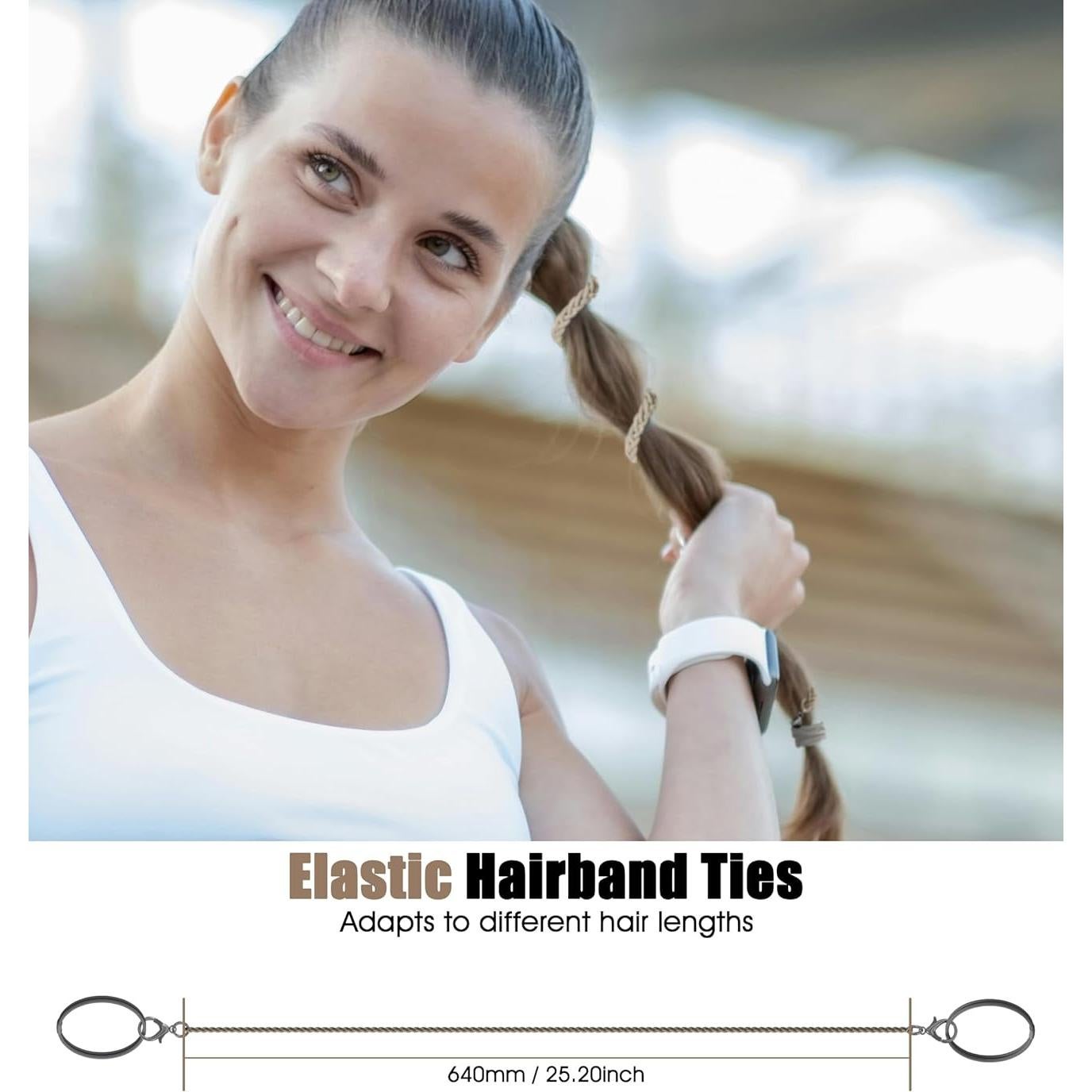 Sujetadores de Coleta Espiral Sonnorel para Cabello Grueso 63.5 cm Beige