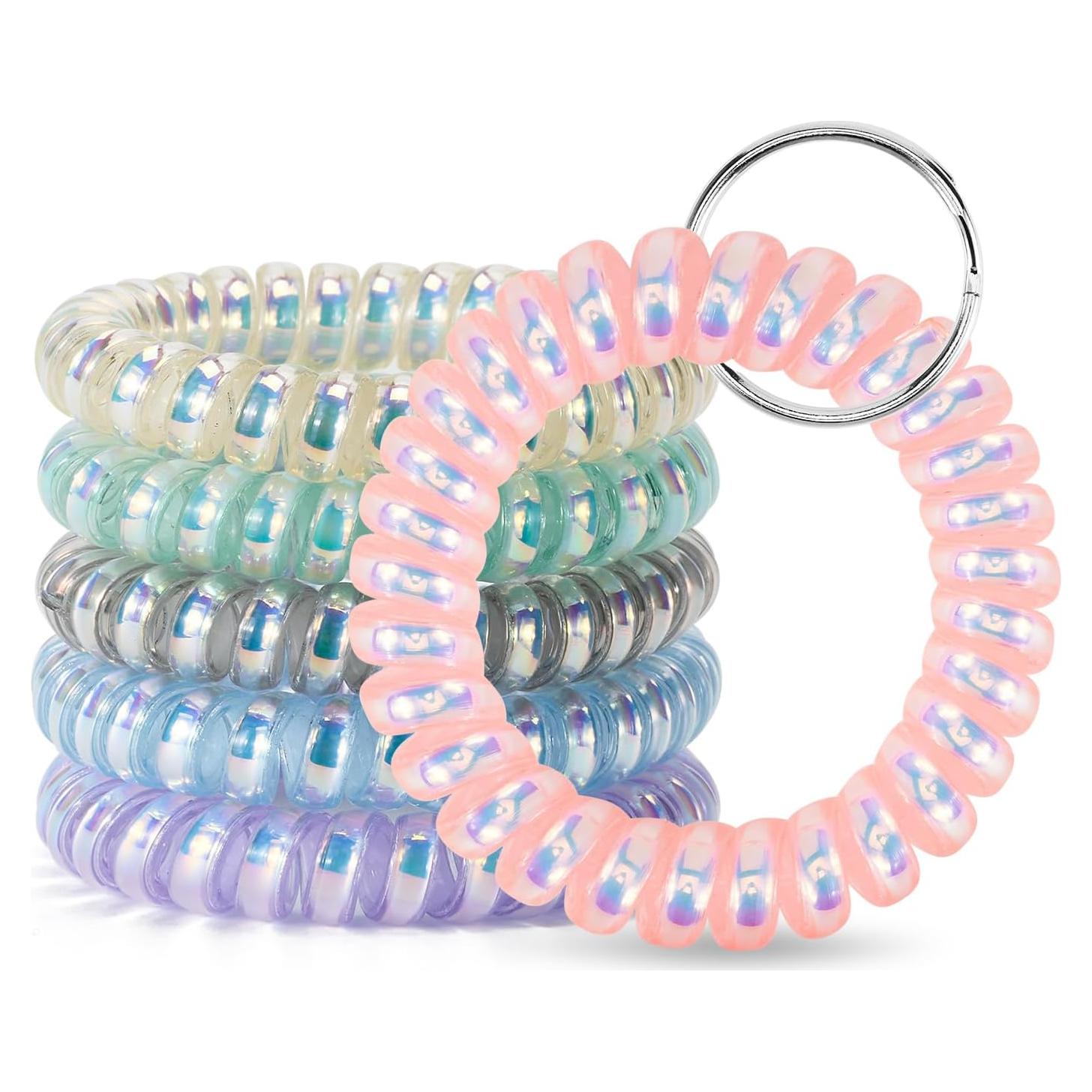 6 Pulseras Espirales de Llave QIUTIMIY para Mujeres - Coloridas