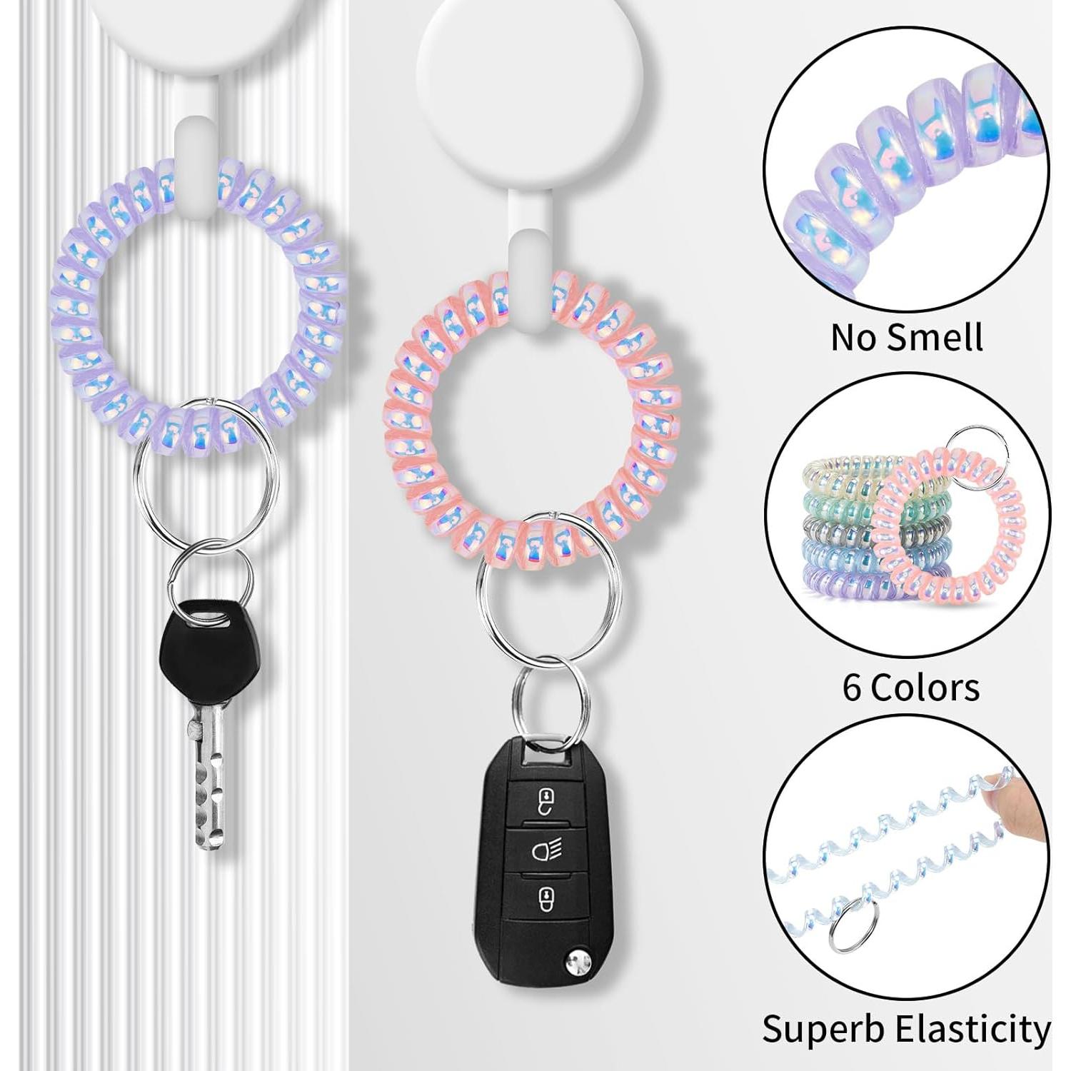 6 Pulseras Espirales de Llave QIUTIMIY para Mujeres - Coloridas