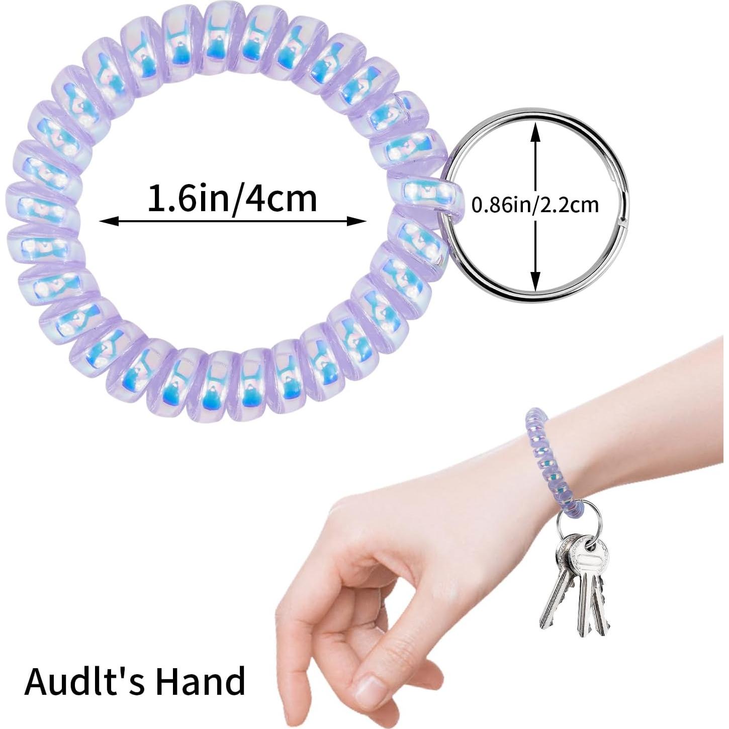 6 Pulseras Espirales de Llave QIUTIMIY para Mujeres - Coloridas