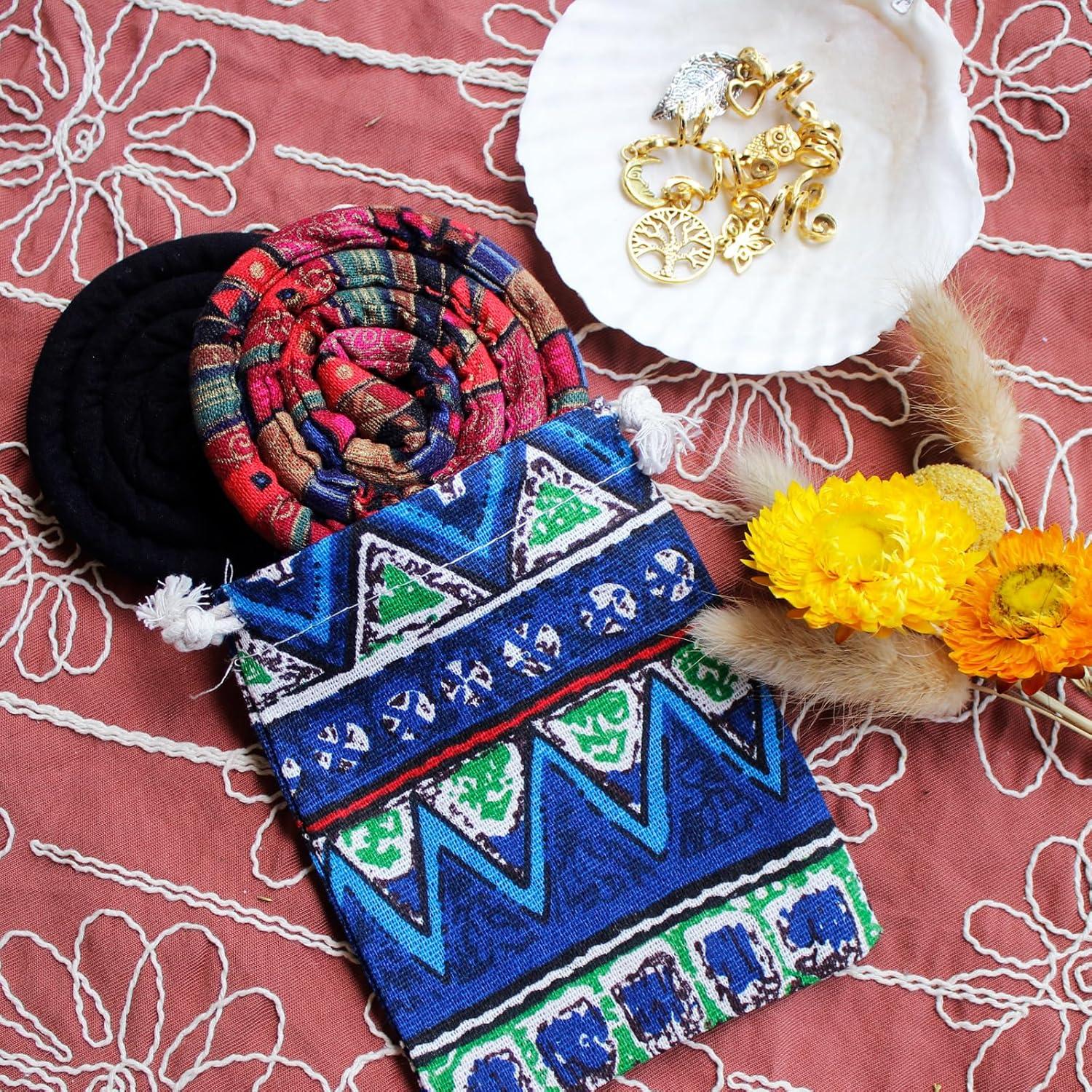 Tira de Cabello Dreadlock Espiral Lock Color Negro y Rojo 2 Pcs