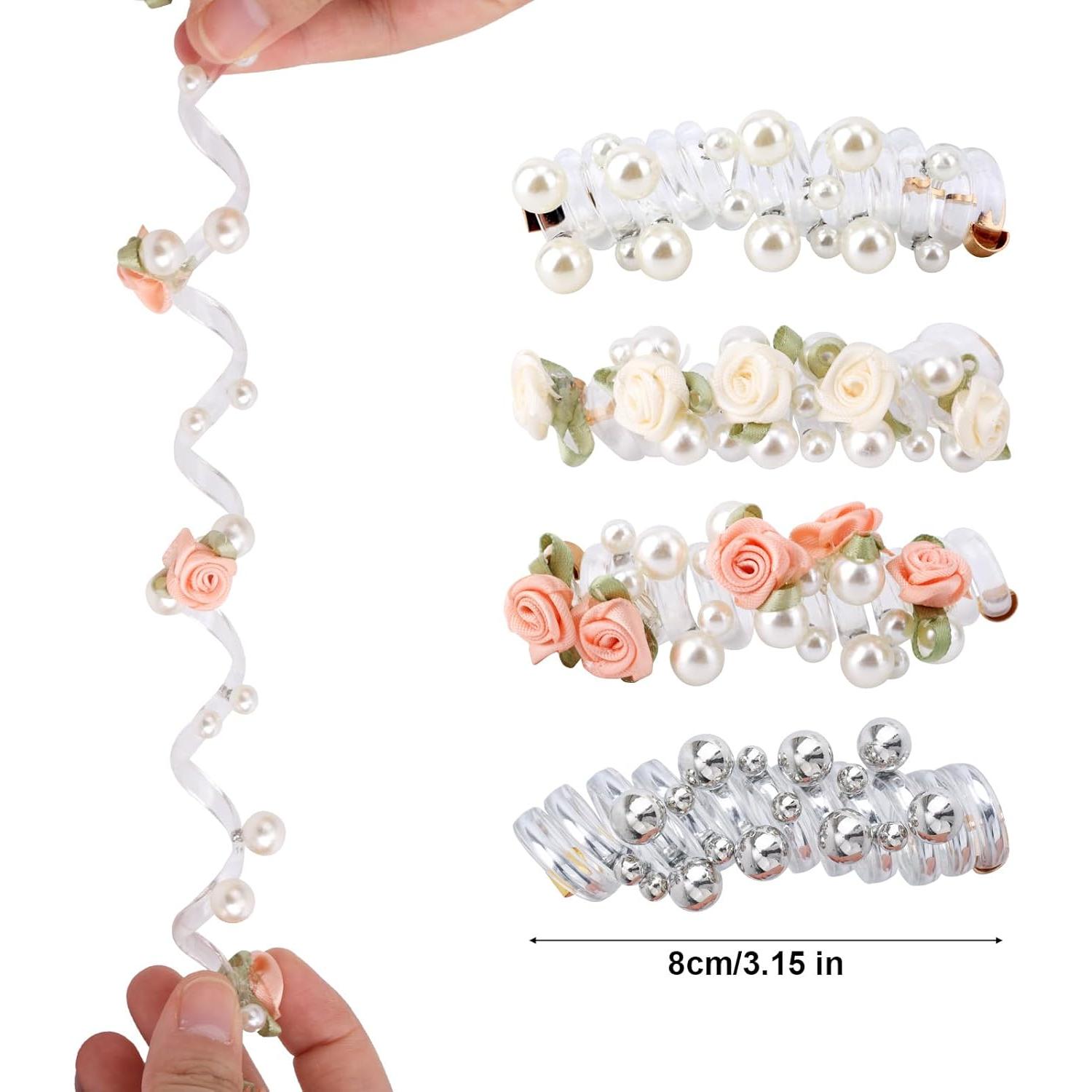 4 Lazos de Pelo en Espiral Elásticos Penitue - 8 cm, 4 Colores