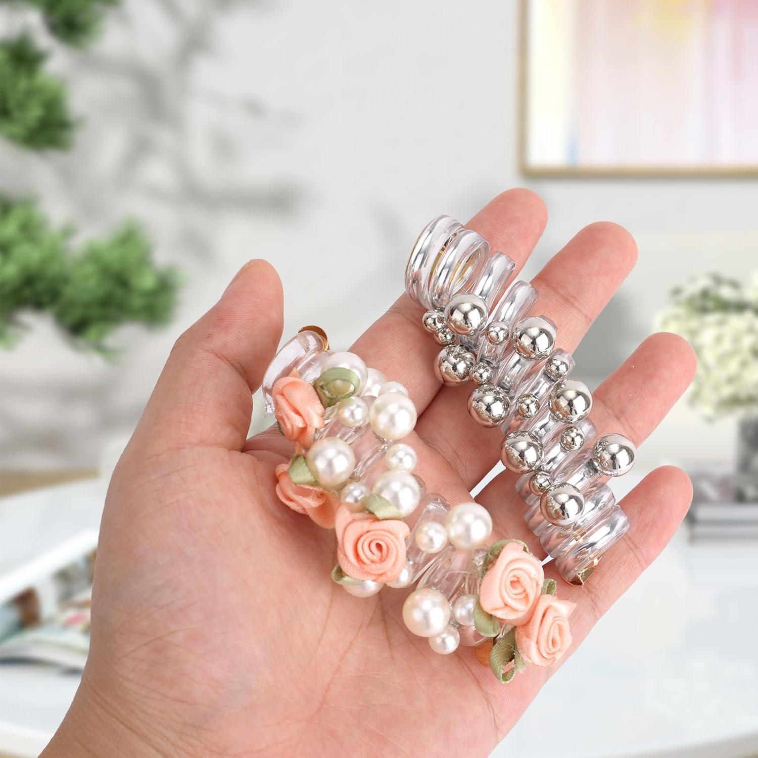 4 Lazos de Pelo en Espiral Elásticos Penitue - 8 cm, 4 Colores