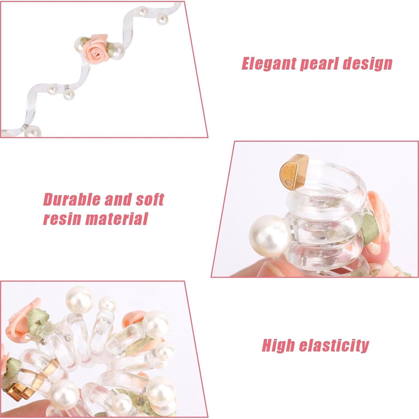 4 Lazos de Pelo en Espiral Elásticos Penitue - 8 cm, 4 Colores