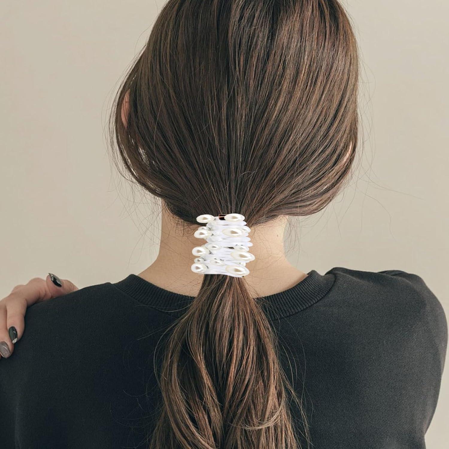 4 Lazos de Pelo en Espiral Elásticos Penitue - 8 cm, 4 Colores