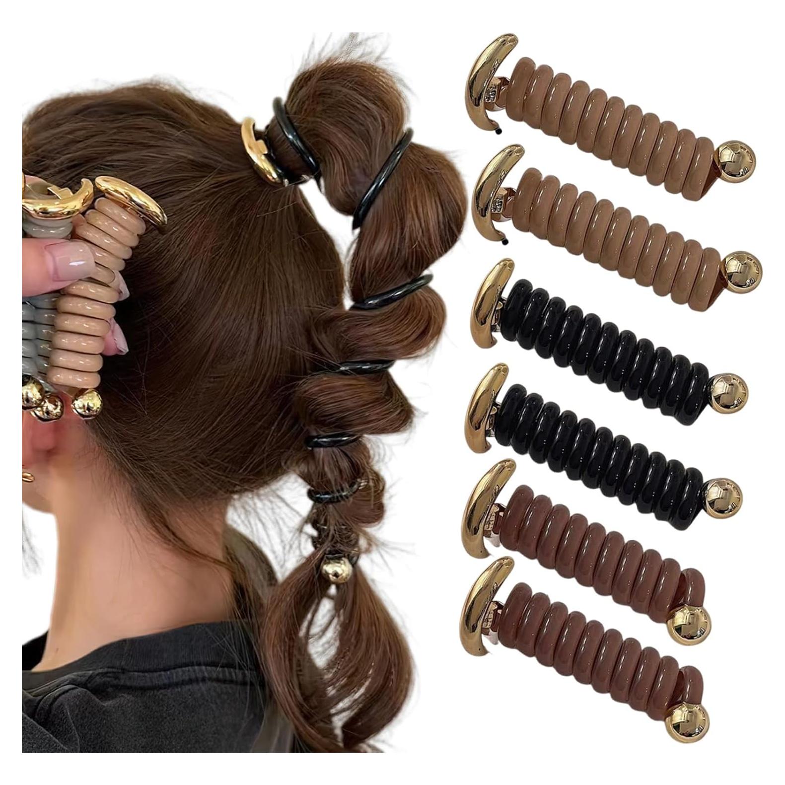 6 Bandas de Pelo Espirales Bufeti Sin Pliegues para Mujeres