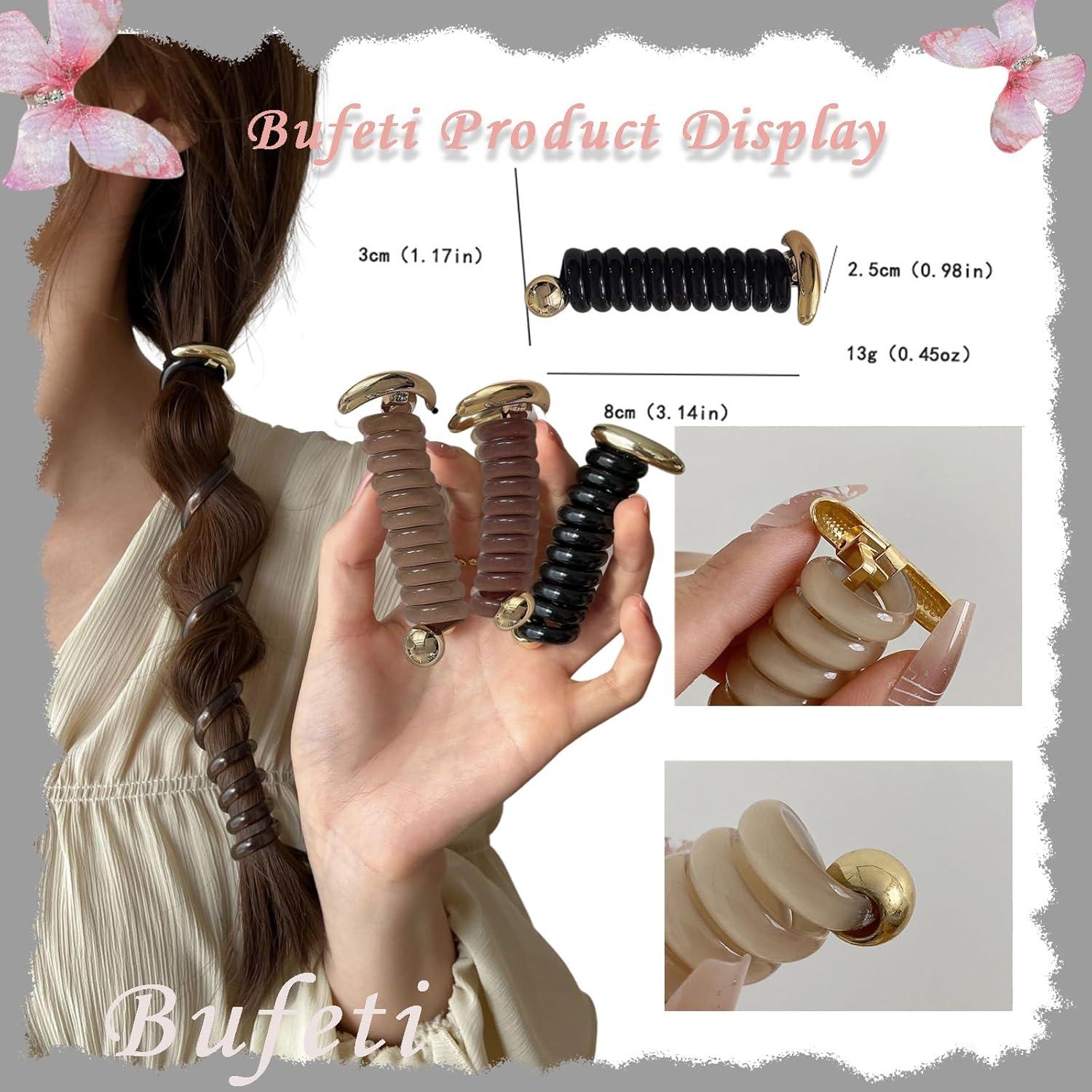 6 Bandas de Pelo Espirales Bufeti Sin Pliegues para Mujeres