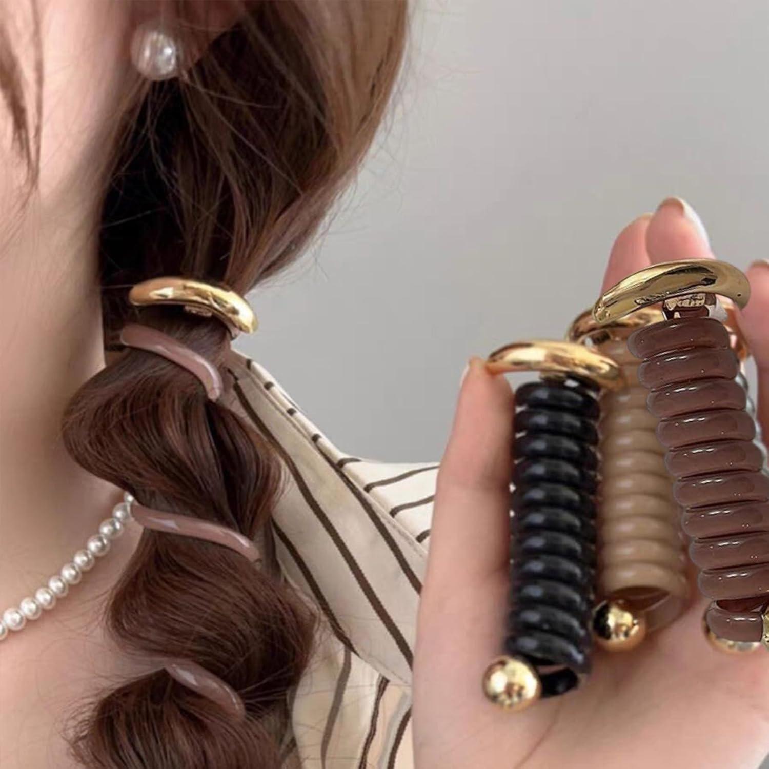 6 Bandas de Pelo Espirales Bufeti Sin Pliegues para Mujeres