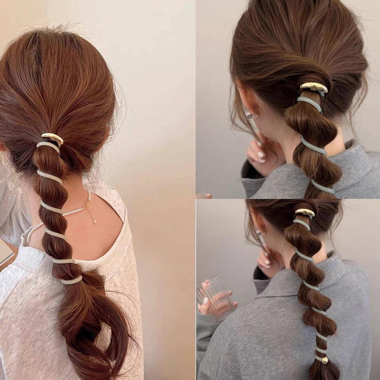 6 Bandas de Pelo Espirales Bufeti Sin Pliegues para Mujeres