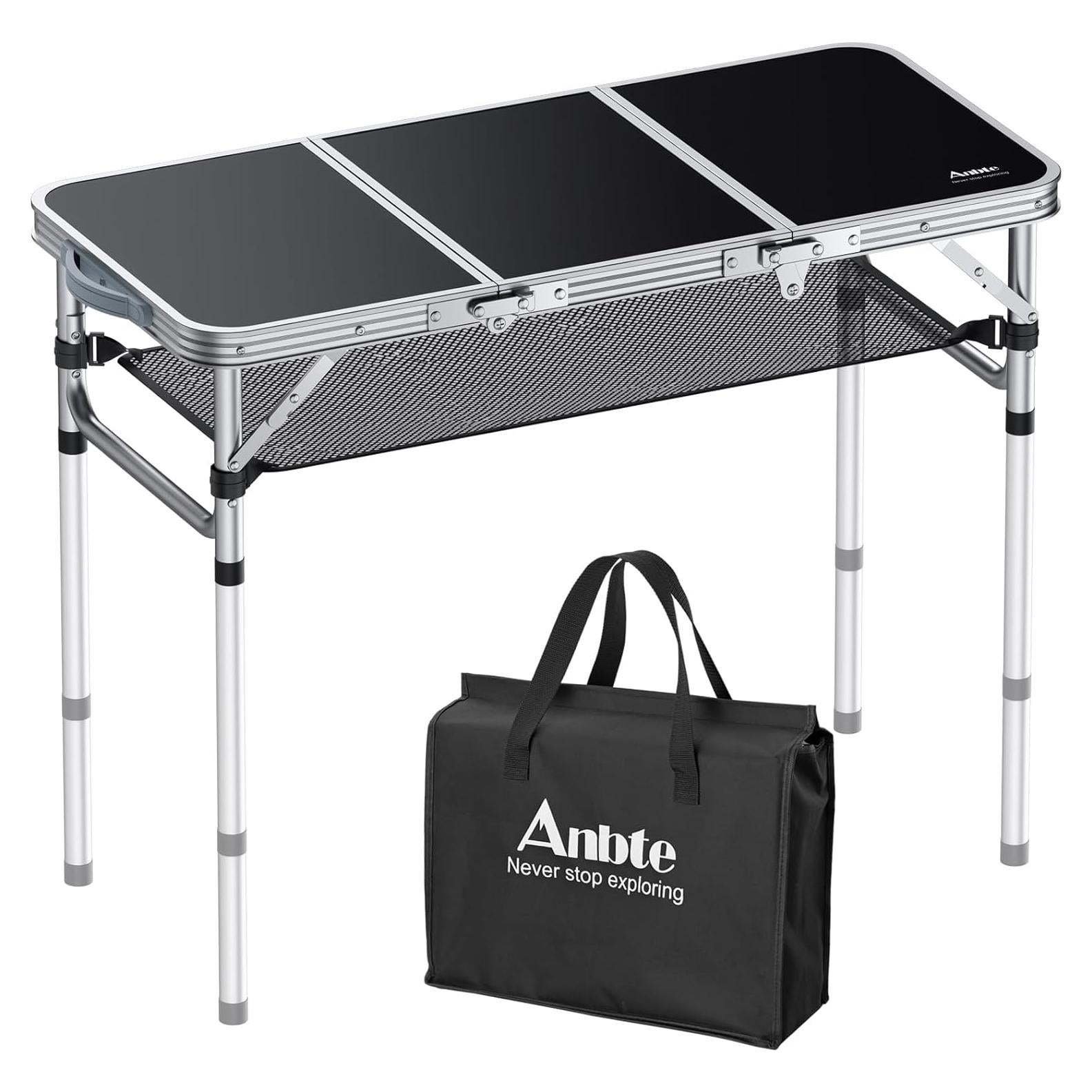 Mesa de Camping Plegable Anbte 3 Alturas Ajustables 69 cm