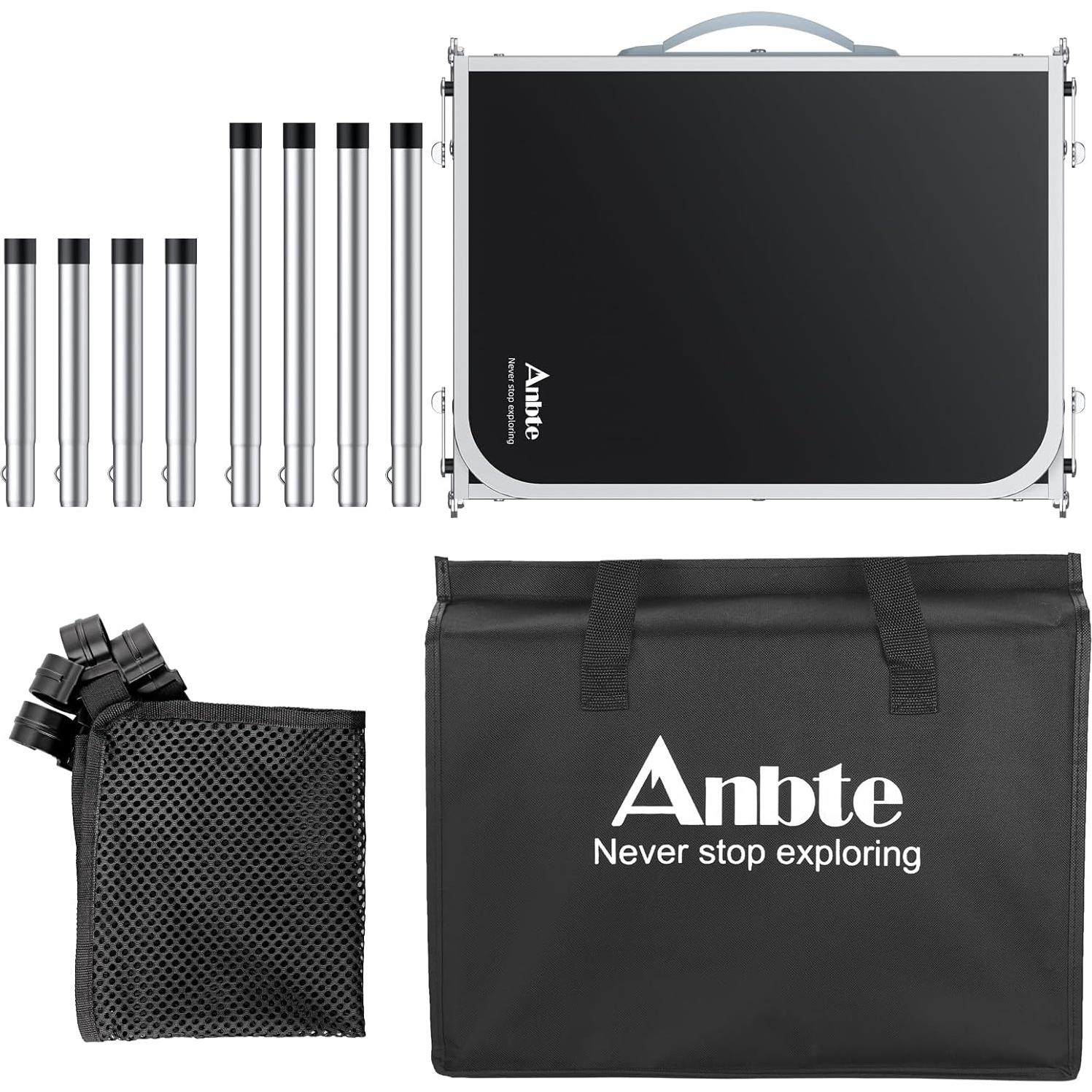 Mesa de Camping Plegable Anbte 3 Alturas Ajustables 69 cm