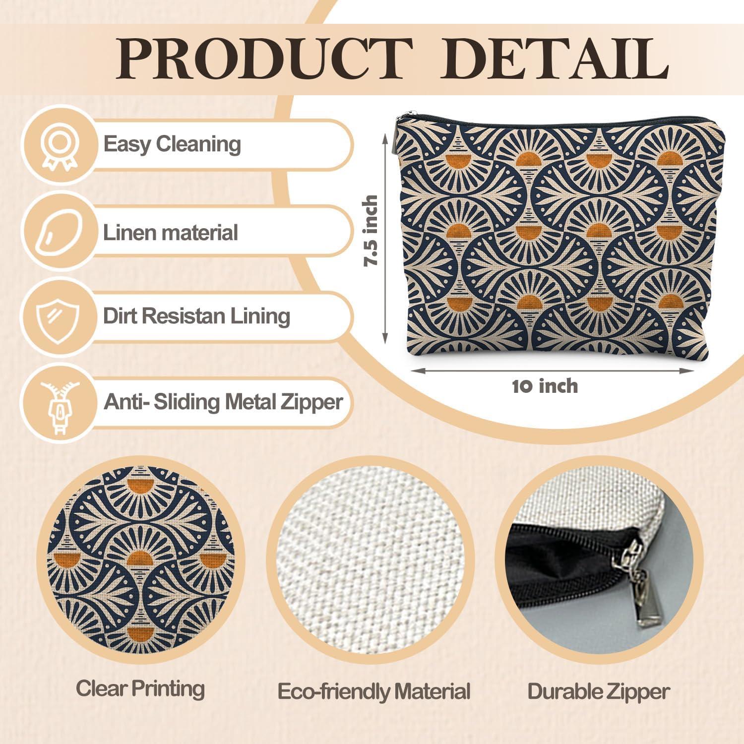 Estuche de Maquillaje Boho RYYCDOI 25.4x19.1cm Naranja