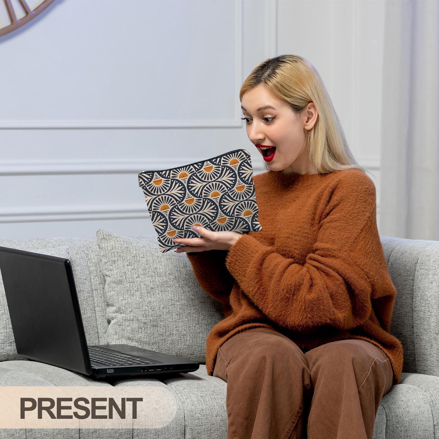 Estuche de Maquillaje Boho RYYCDOI 25.4x19.1cm Naranja