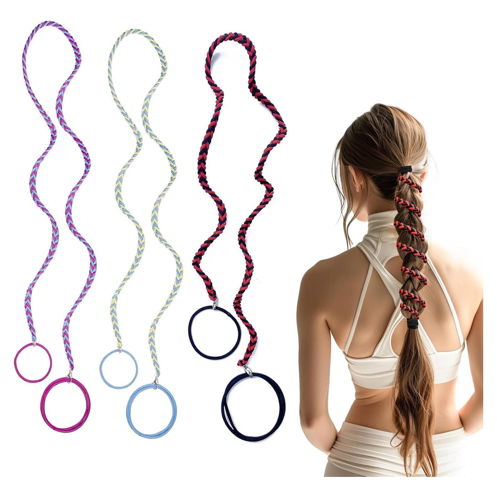 3 Sujetadores de Cabello Trenzados 64cm Starfa Lab - Antideslizantes