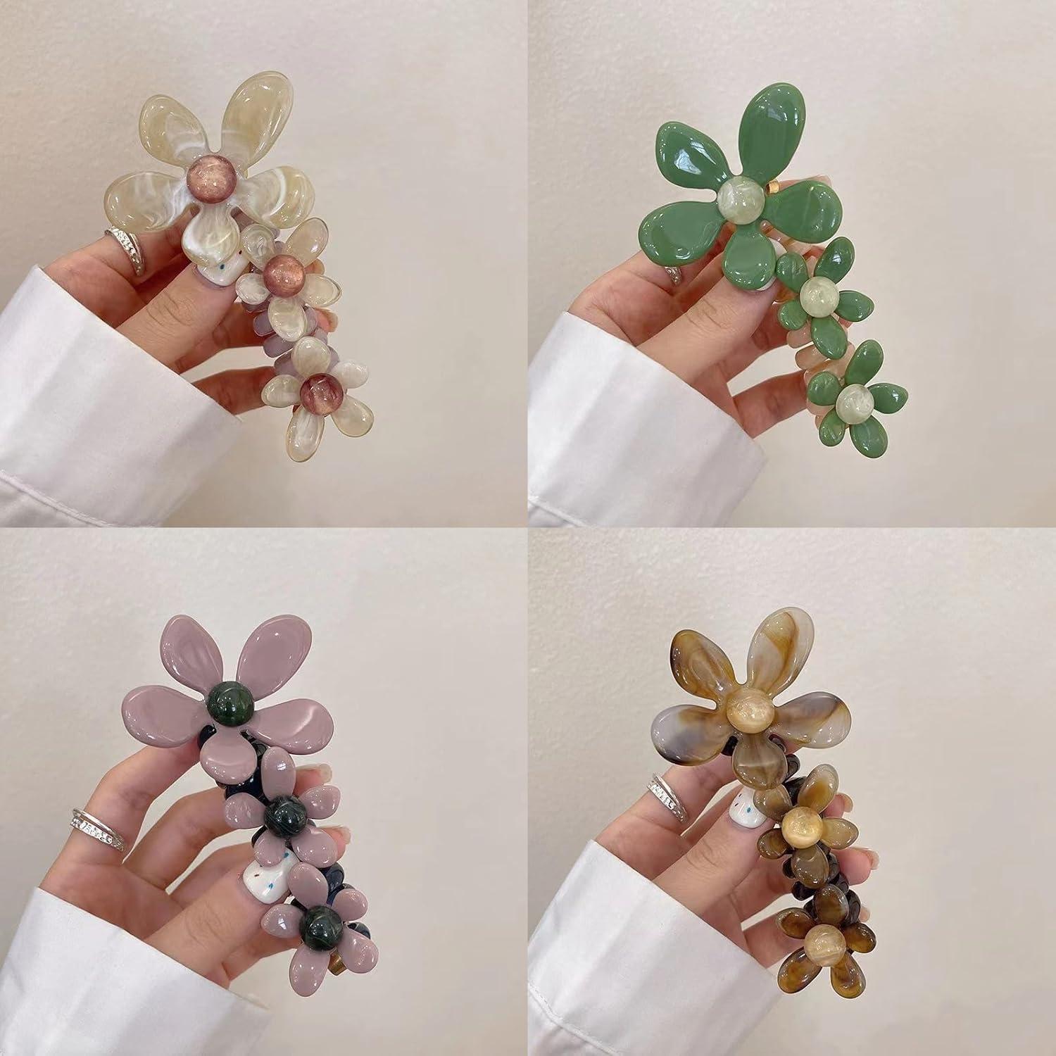 4 Lazos de Pelo Espirales de Flores Genérico - Accesorios Cabello