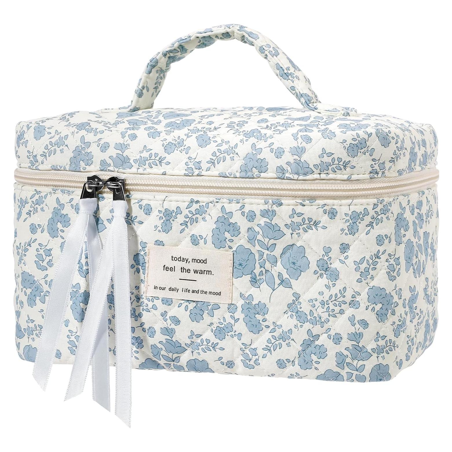 Bolsa de Maquillaje Grande Acolchada senbowe Floral 25x16x16cm