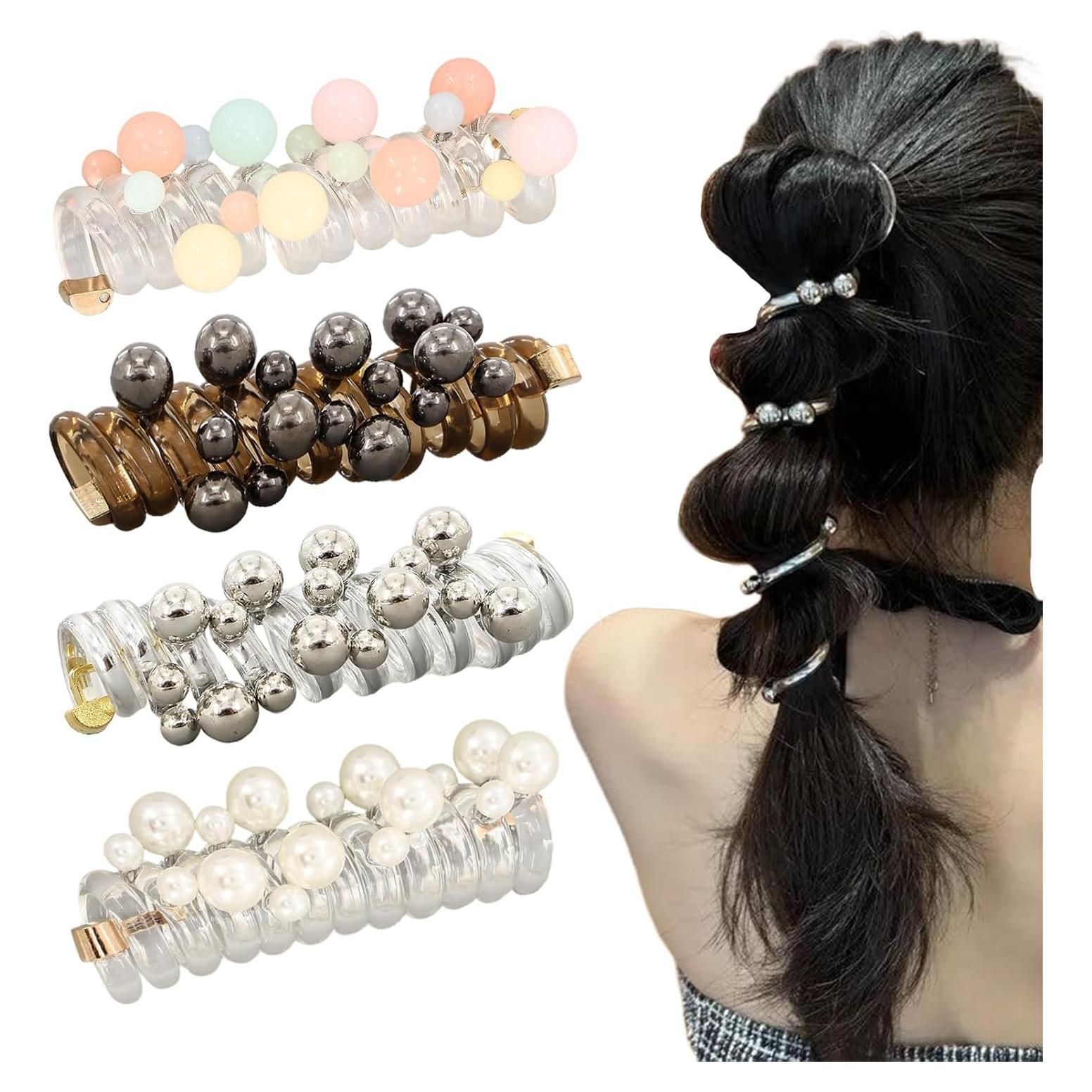 Lazos para el Cabello Espiral Elástico LUODAKA - 4 Piezas