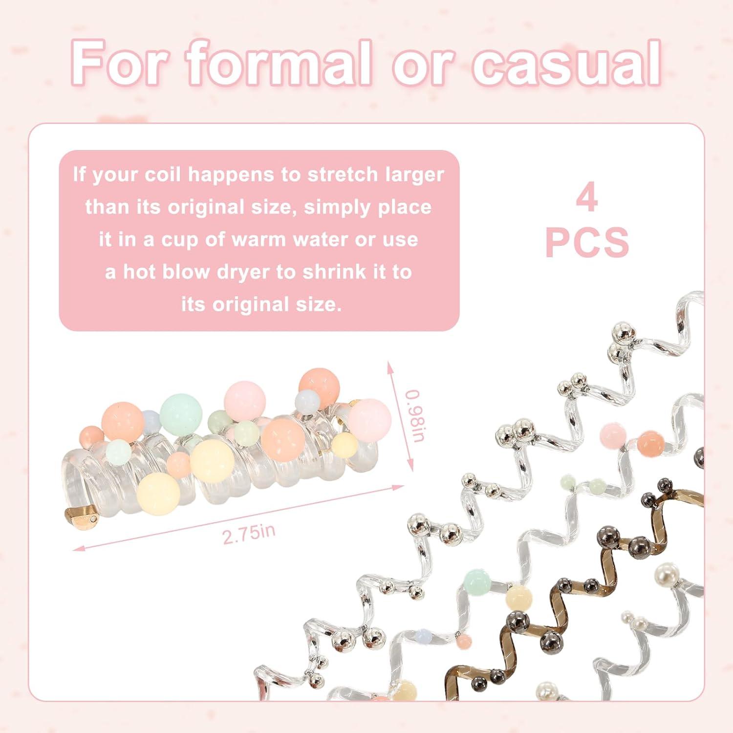 Lazos para el Cabello Espiral Elástico LUODAKA - 4 Piezas