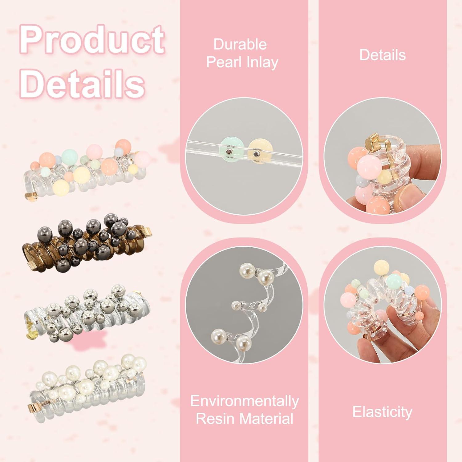 Lazos para el Cabello Espiral Elástico LUODAKA - 4 Piezas