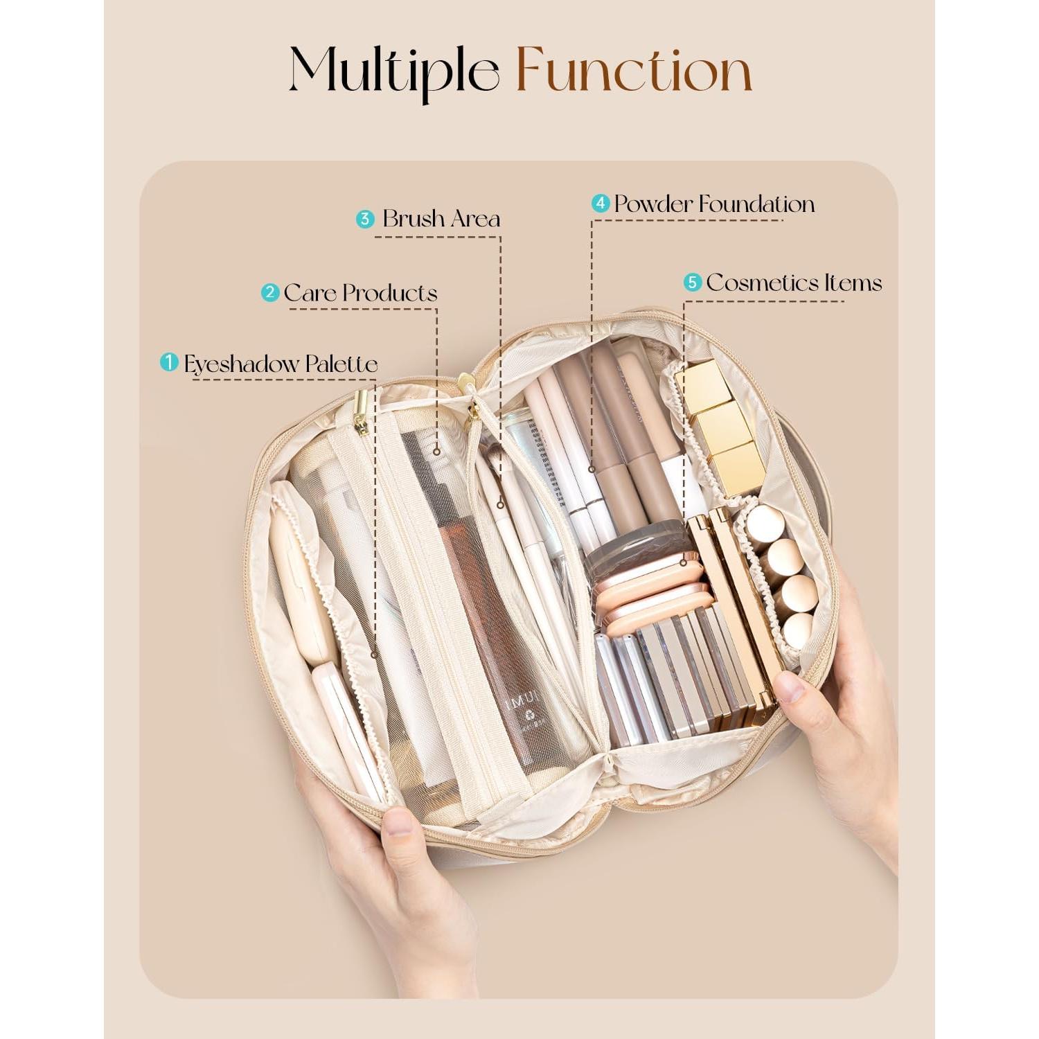 Bolsa de Maquillaje Vlando Toffee, 23.1x12.2x11.9cm, Impermeable