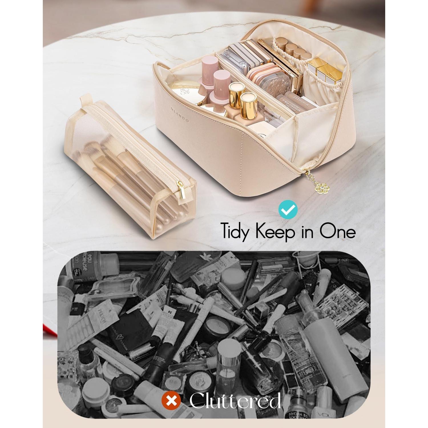 Bolsa de Maquillaje Vlando Toffee, 23.1x12.2x11.9cm, Impermeable