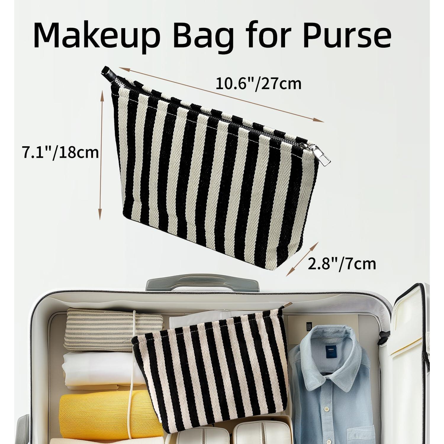 Bolsa de Maquillaje a Rayas Itgowisa - Neceser de Viaje 26.9x18cm