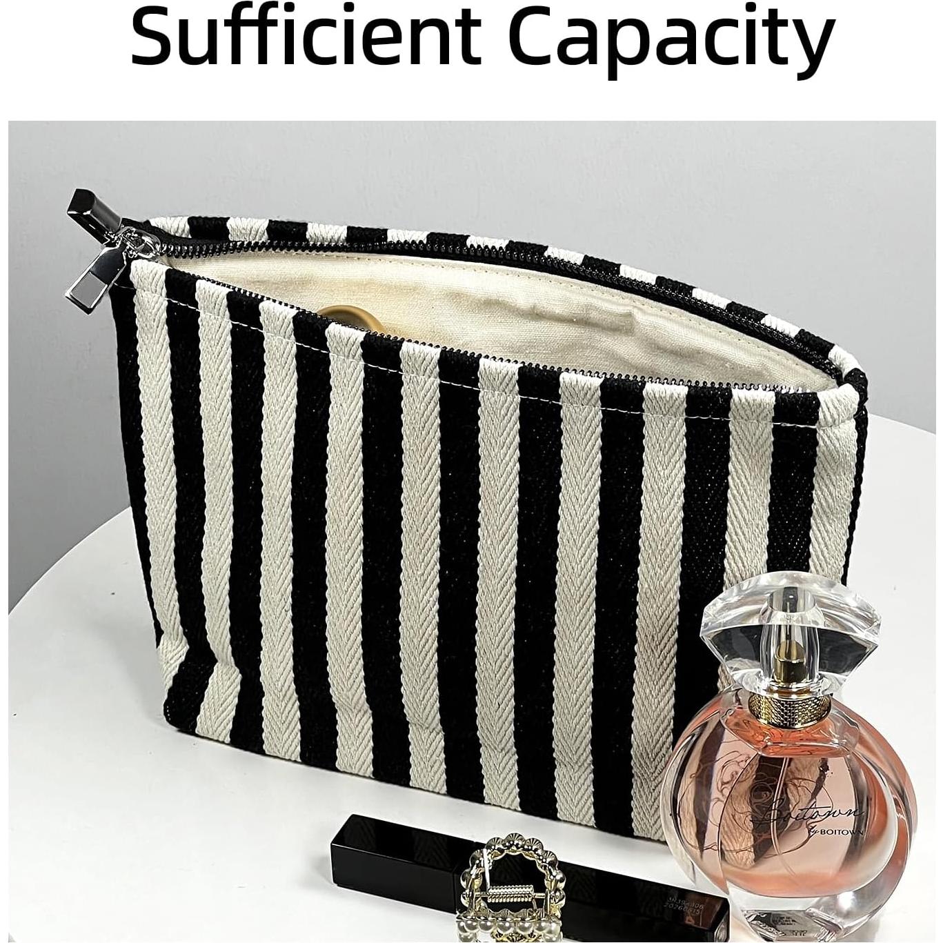 Bolsa de Maquillaje a Rayas Itgowisa - Neceser de Viaje 26.9x18cm