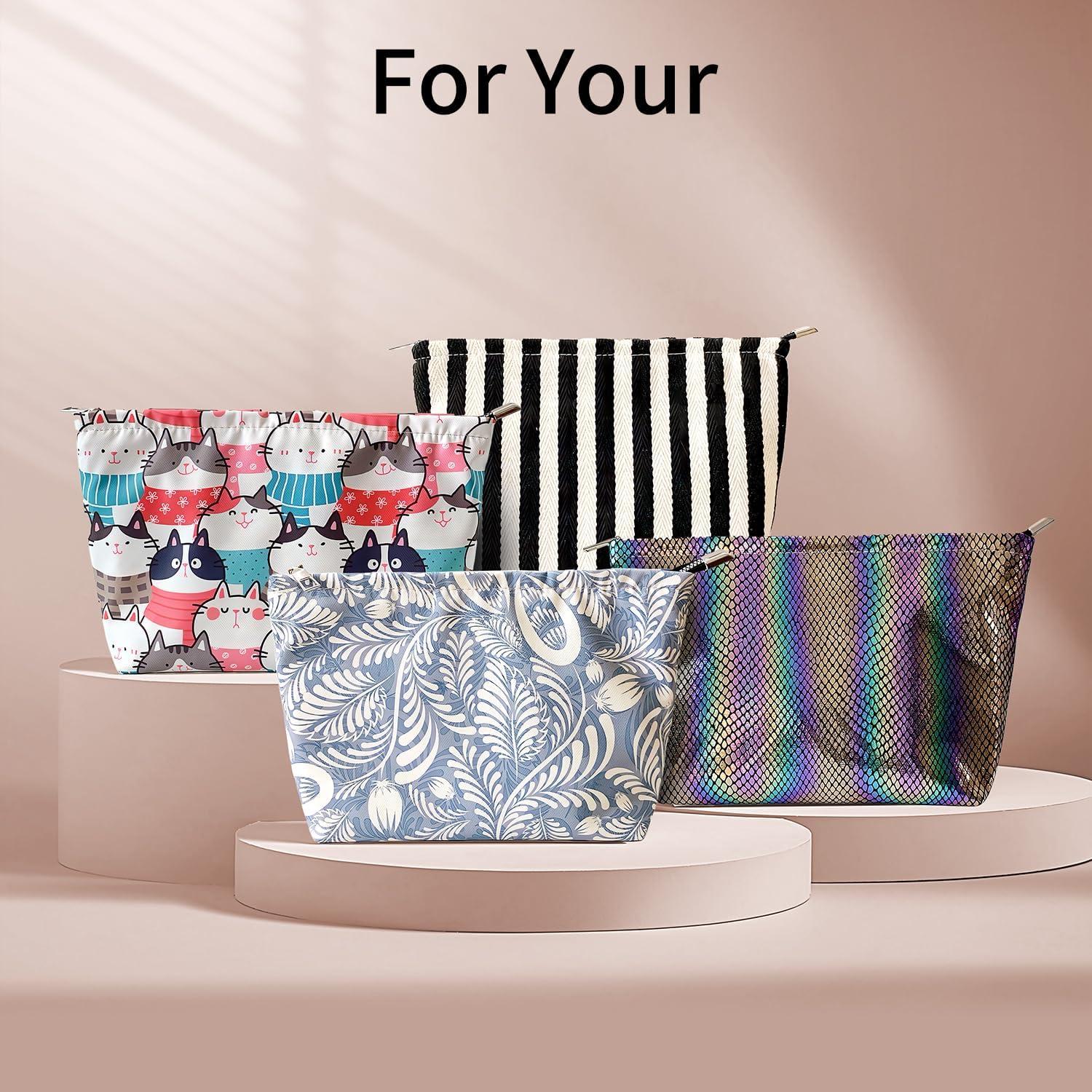 Bolsa de Maquillaje a Rayas Itgowisa - Neceser de Viaje 26.9x18cm