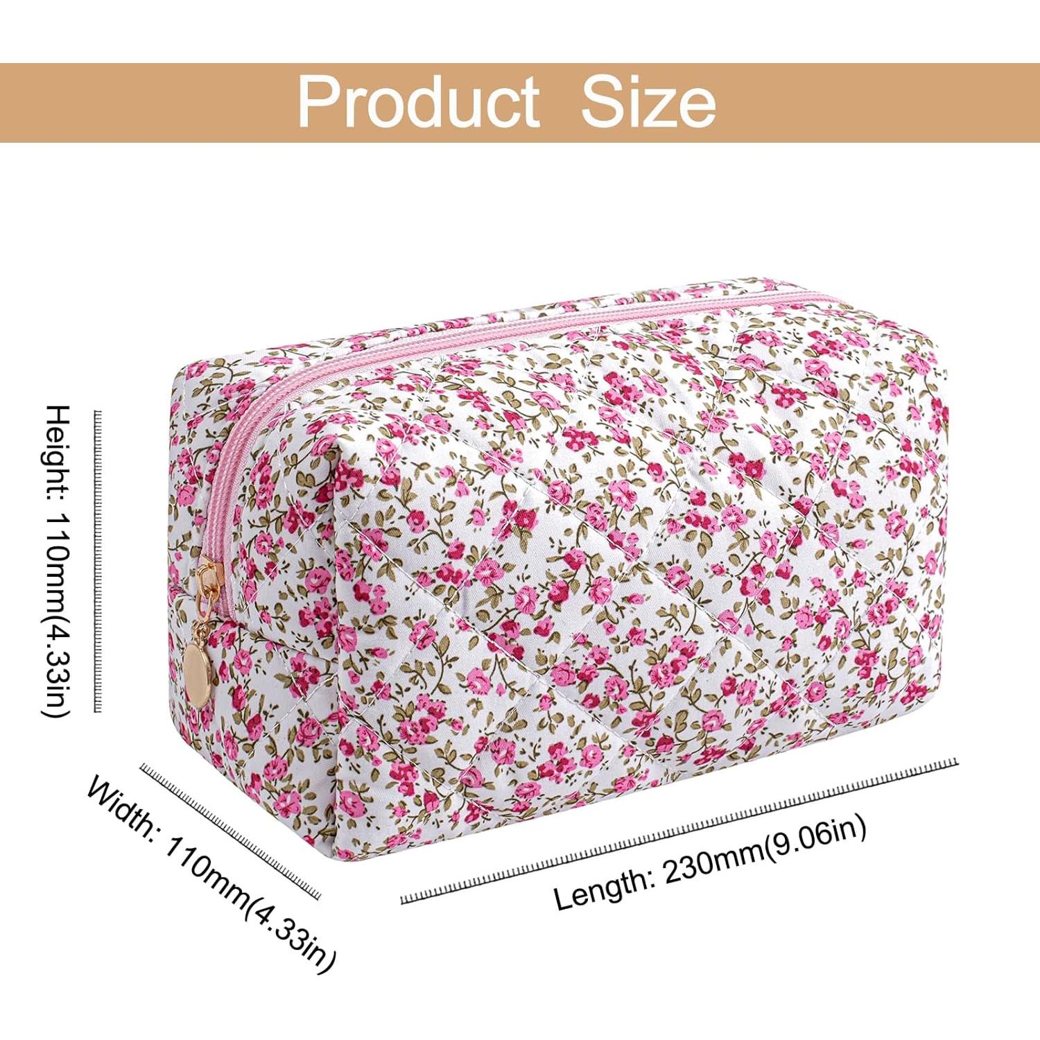 Bolsa de Maquillaje HHQQWZ Floral Roja 23x11x11 cm Viaje