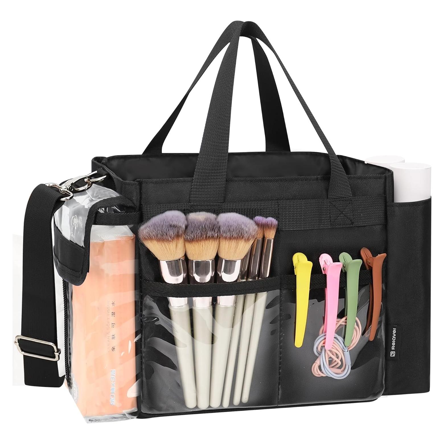 Bolsa de Maquillaje Profesional Pequeña con Divisores - Negro