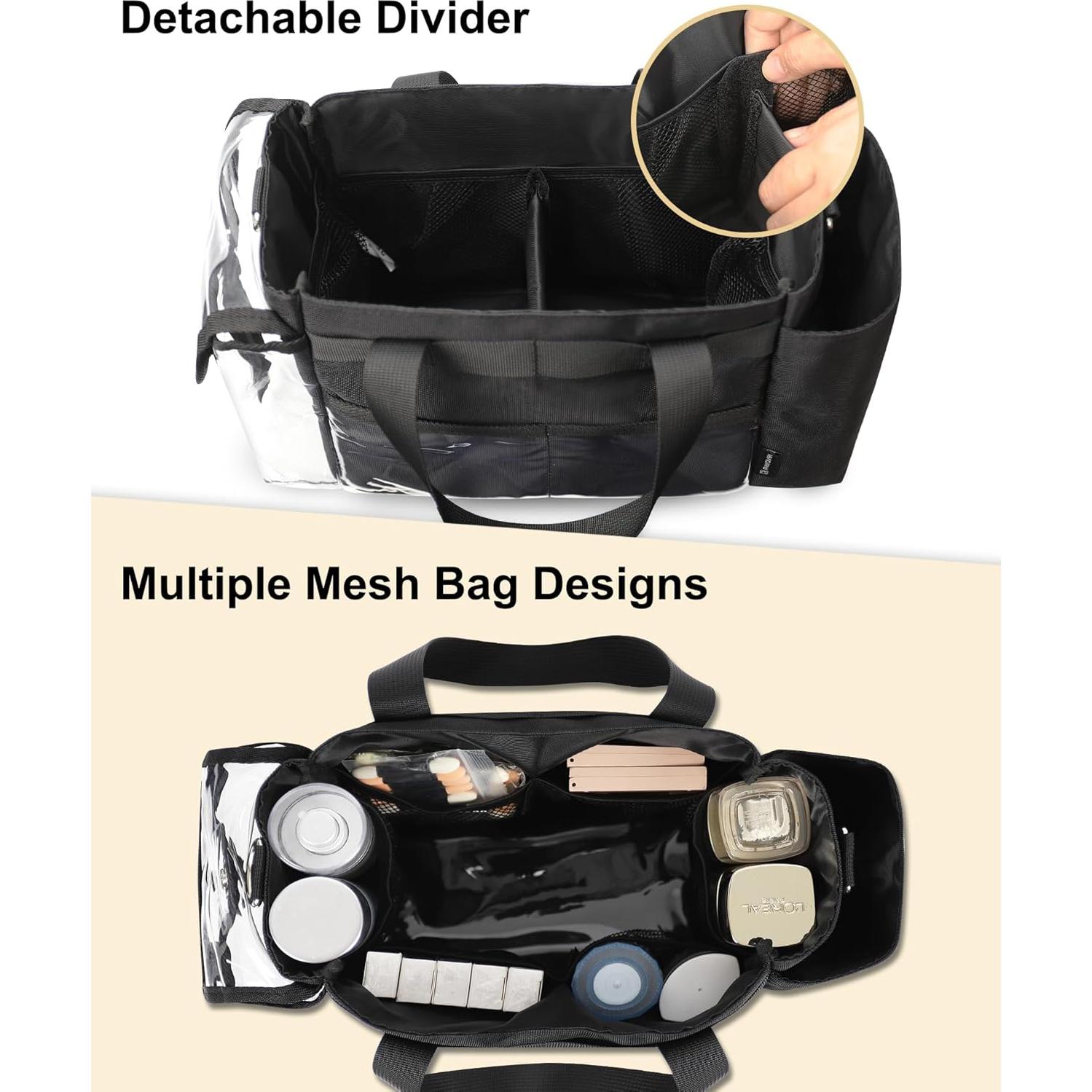 Bolsa de Maquillaje Profesional Pequeña con Divisores - Negro