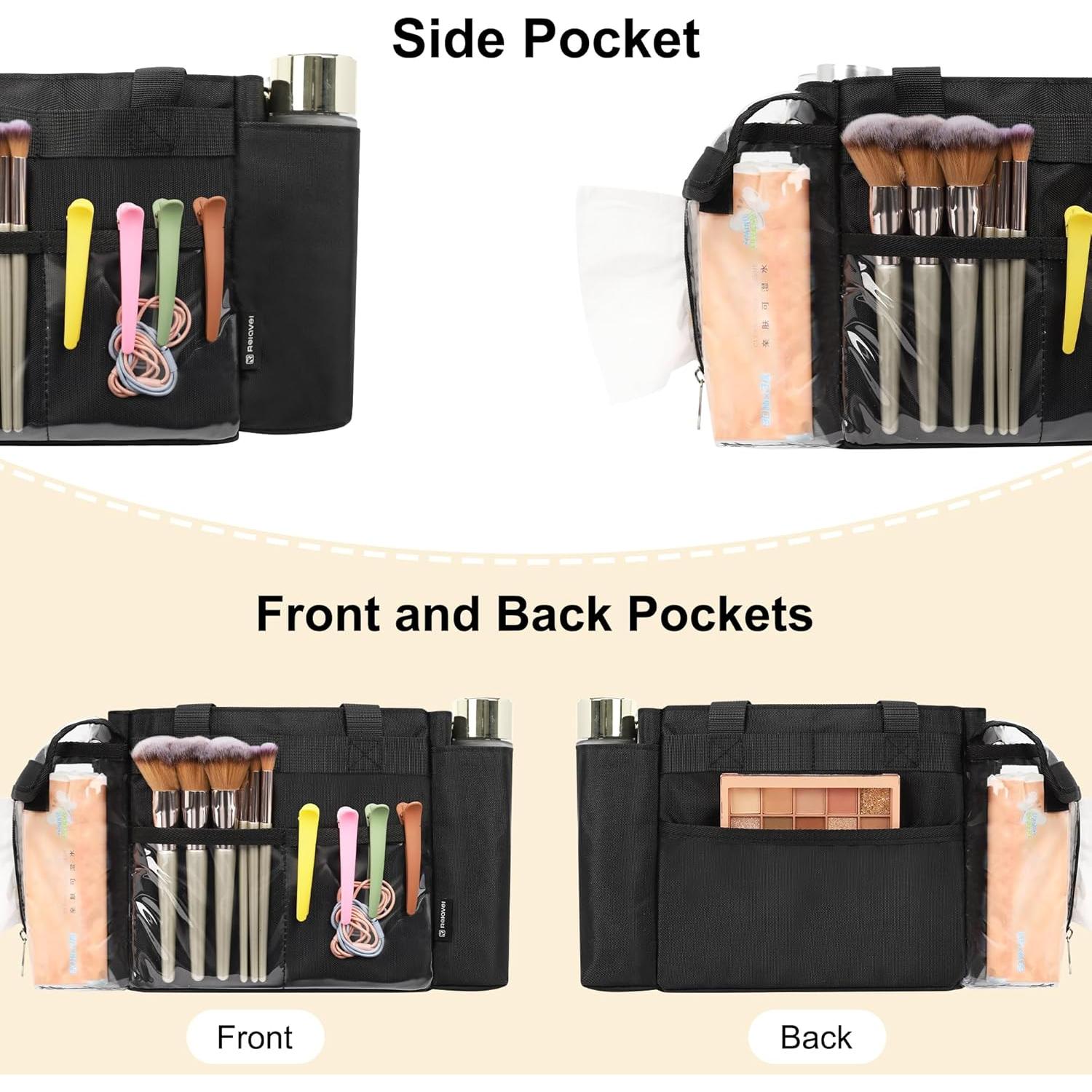 Bolsa de Maquillaje Profesional Pequeña con Divisores - Negro