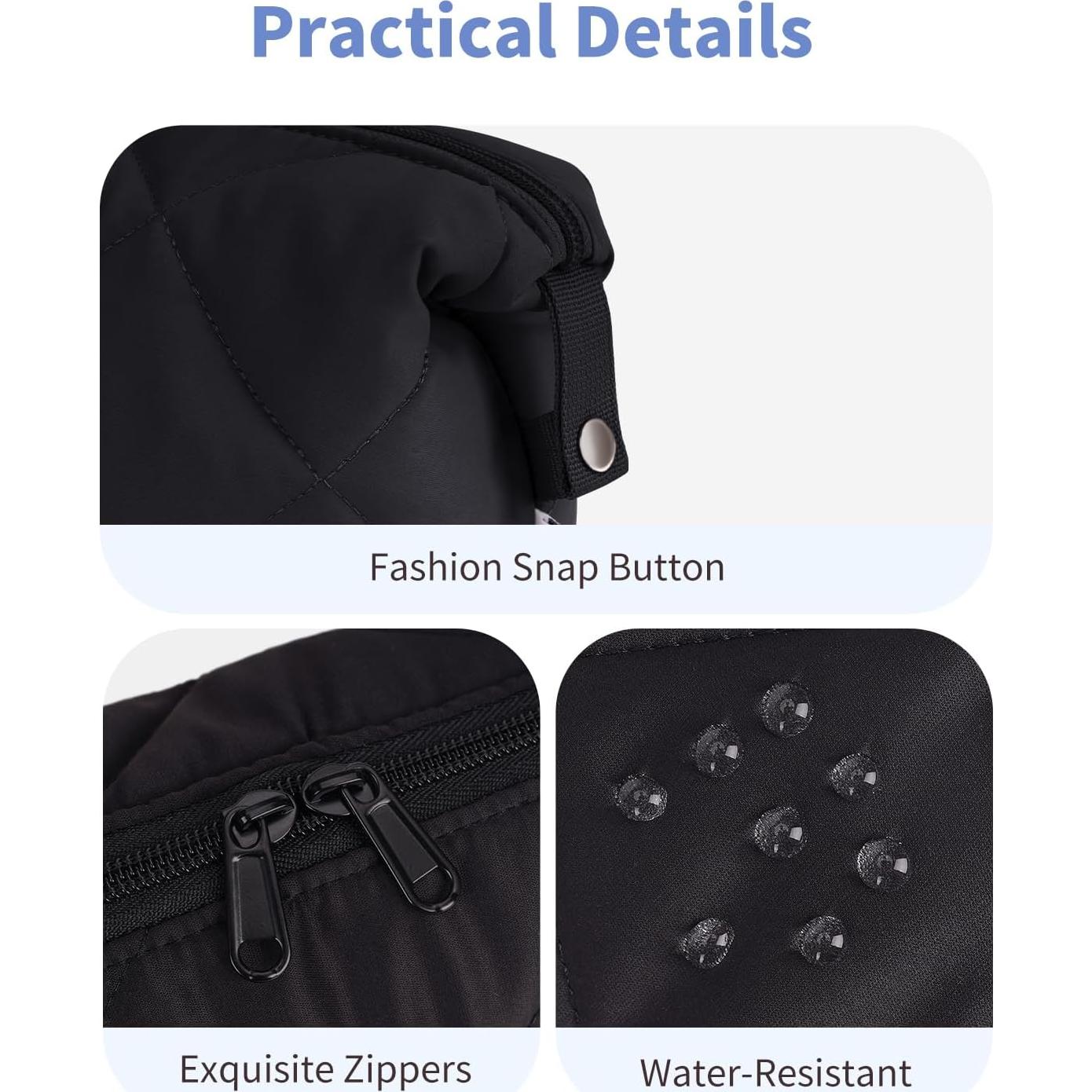 Cartera de Maquillaje Acolchada Ceneda Negra para Viaje