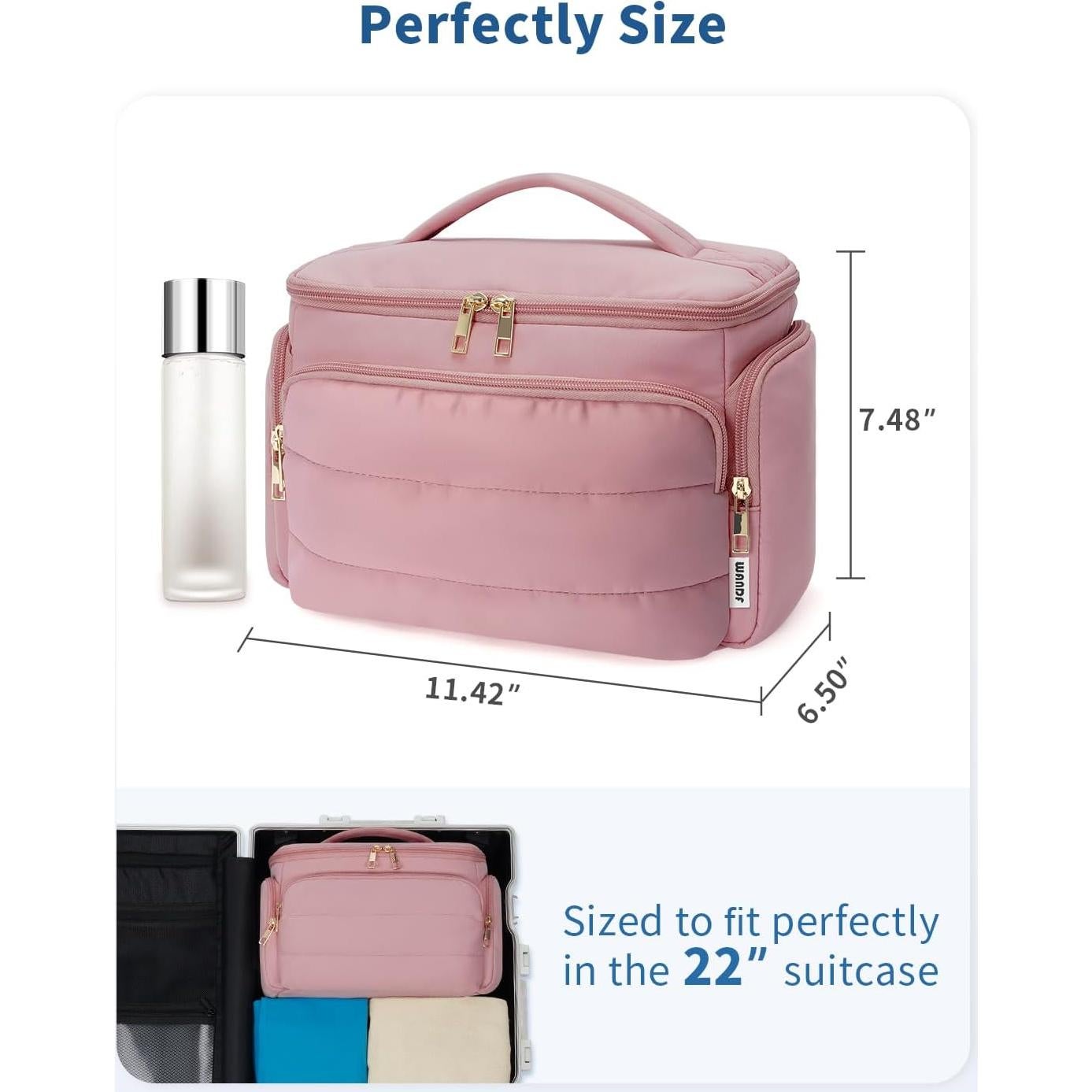 Bolsa de Aseo de Viaje WANDF Rosa Polvoriento 29.9x16.5cm