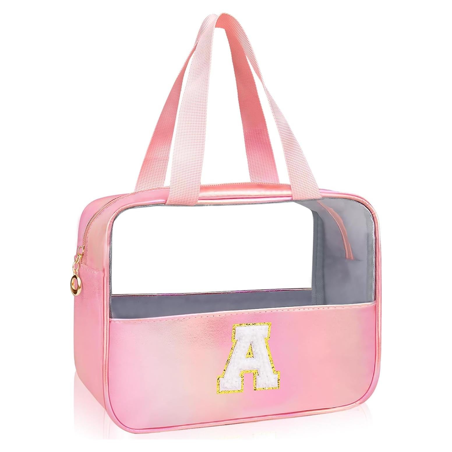 Bolsa de Maquillaje Transparente Rosa Personalizada 33.4x17.5cm