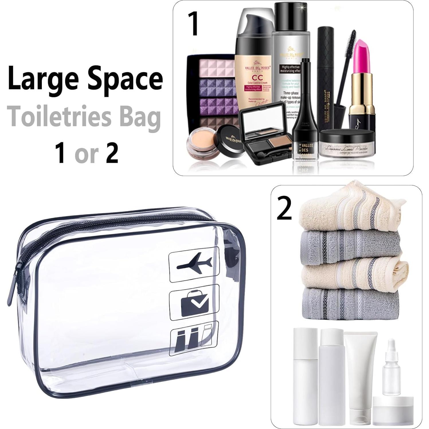 Bolsa de Aseo TSA 3 Piezas Transparente 20x15x6.6cm Negra