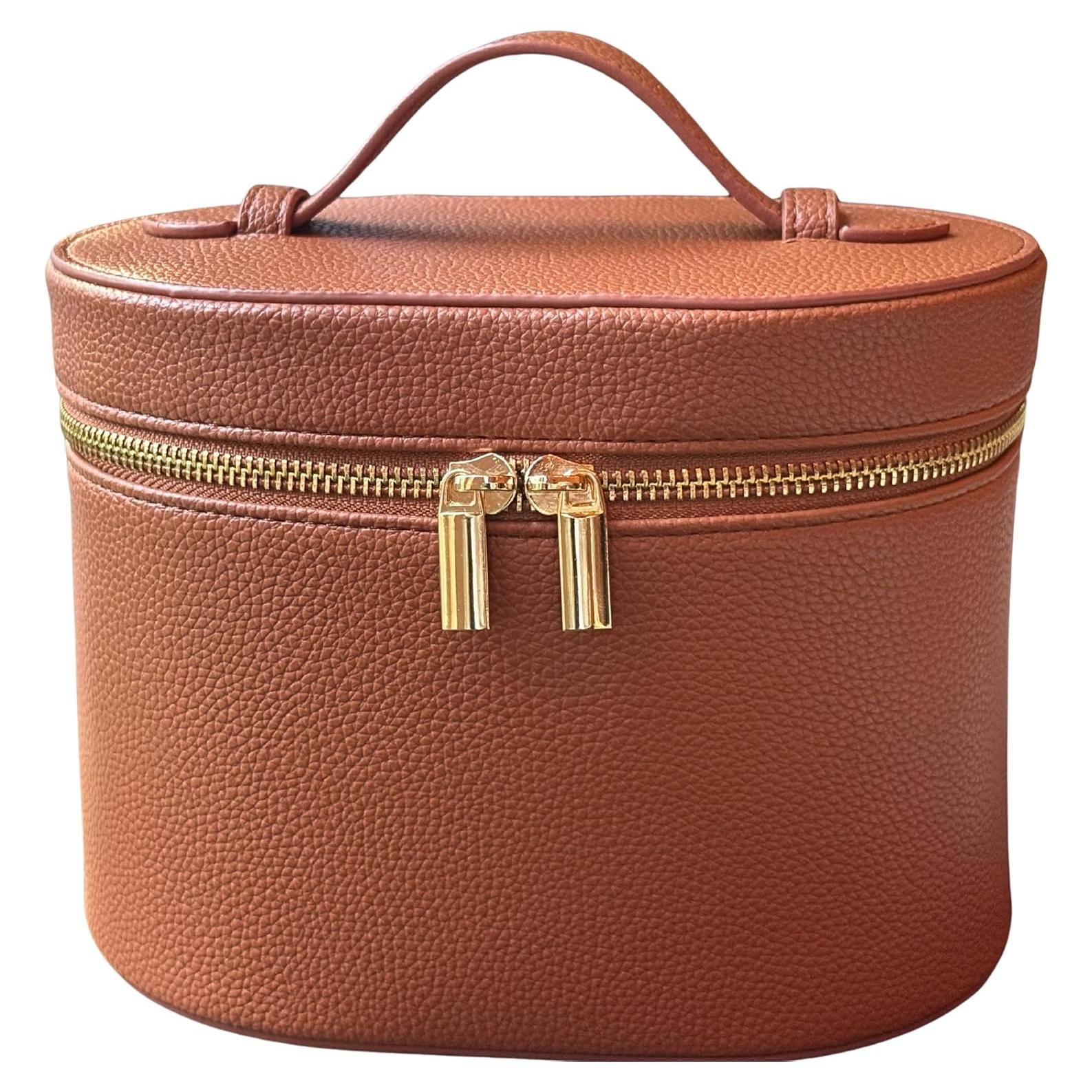 Bolsa de Maquillaje JAZD Vanity Case Marrón con Divisor