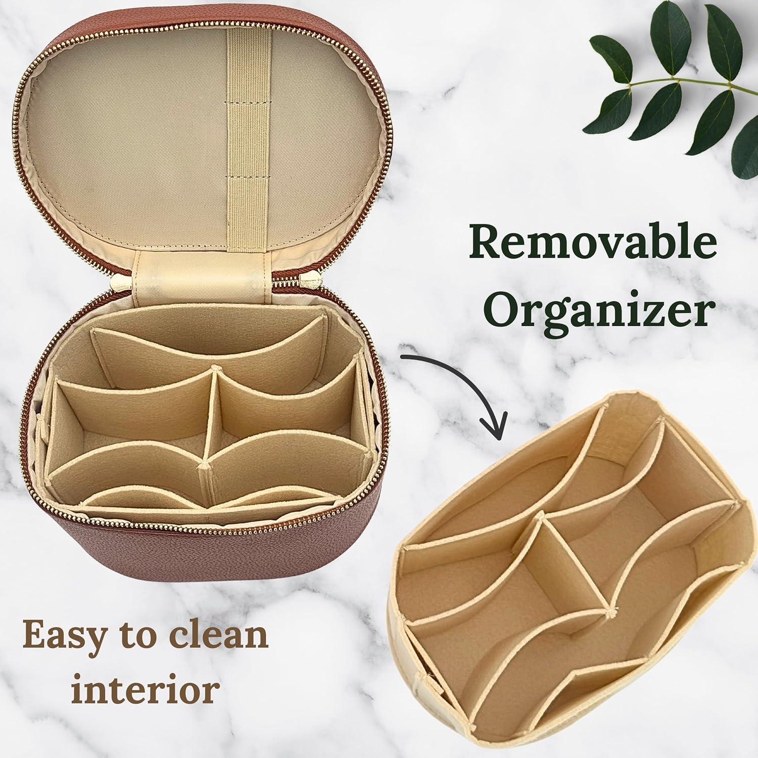 Bolsa de Maquillaje JAZD Vanity Case Marrón con Divisor