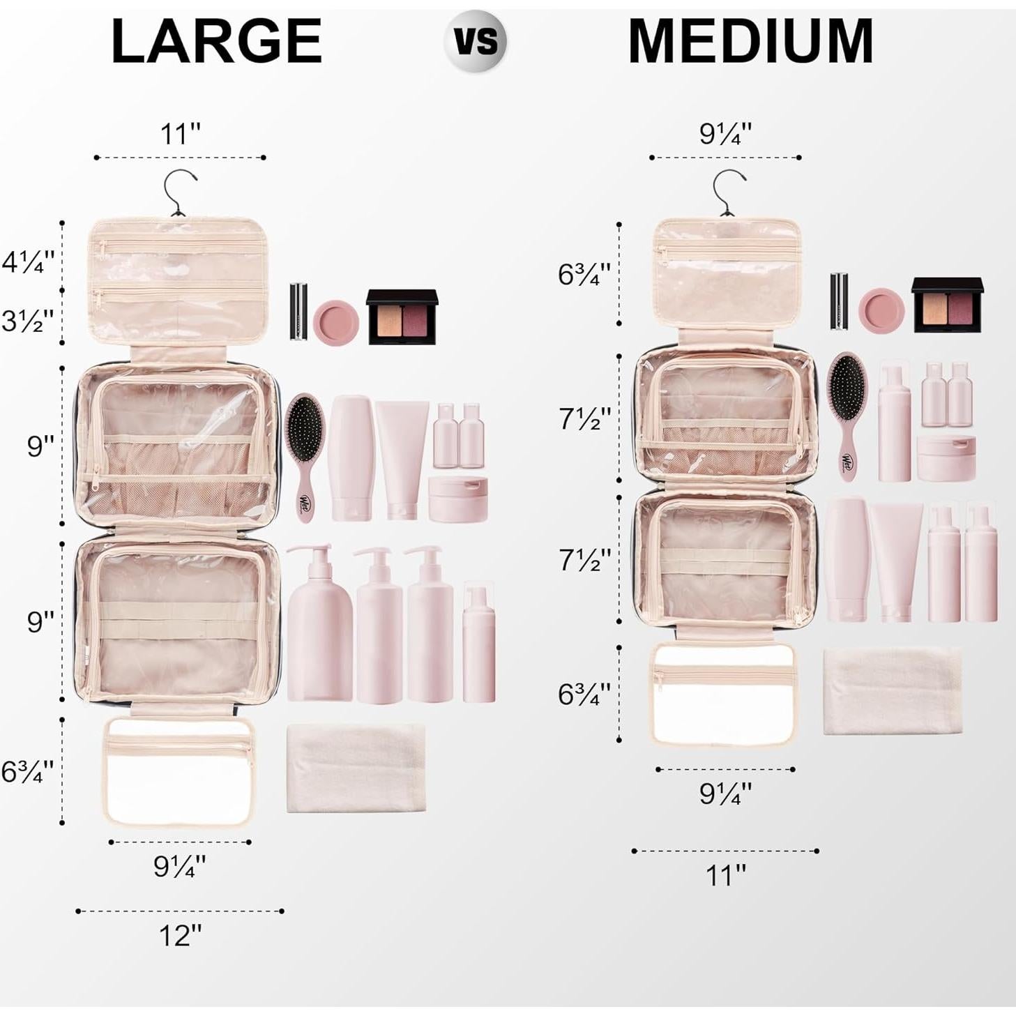 Bolsa de Aseo Colgante Everfun Rosa 30.48x22.86cm para Mujeres