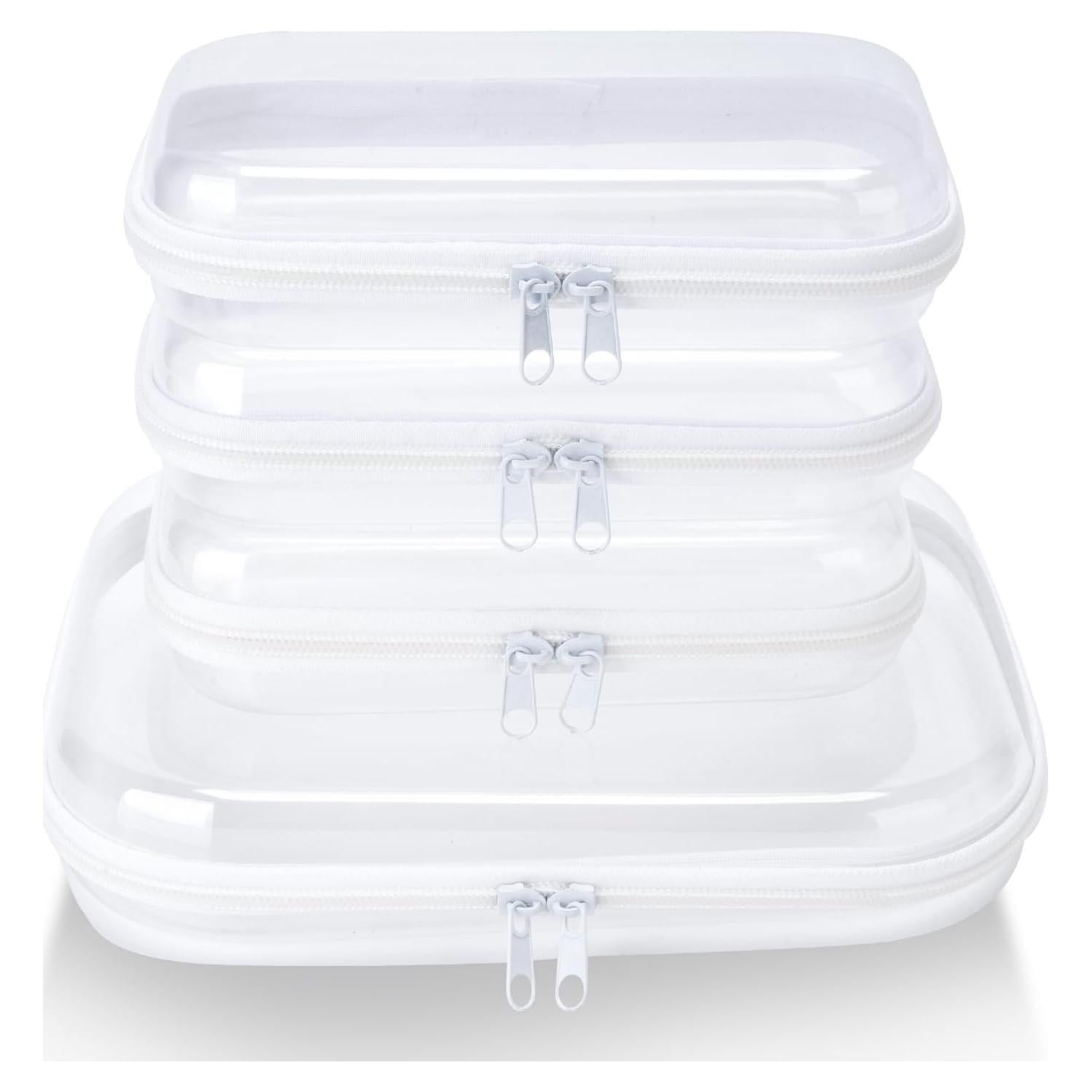 4 Estuches de Cremallera Transparentes WELPIRT - Organizador de Viaje