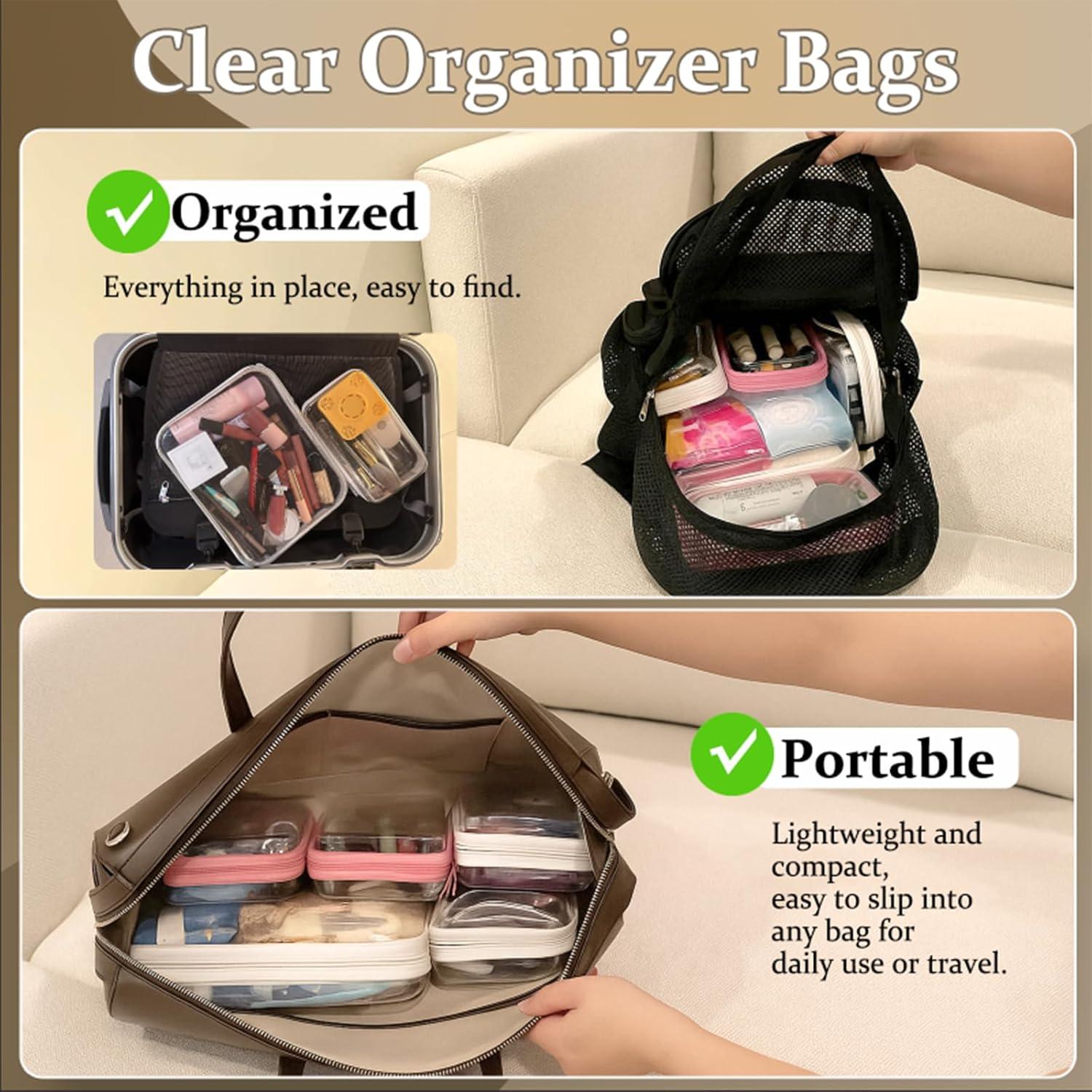 4 Estuches de Cremallera Transparentes WELPIRT - Organizador de Viaje