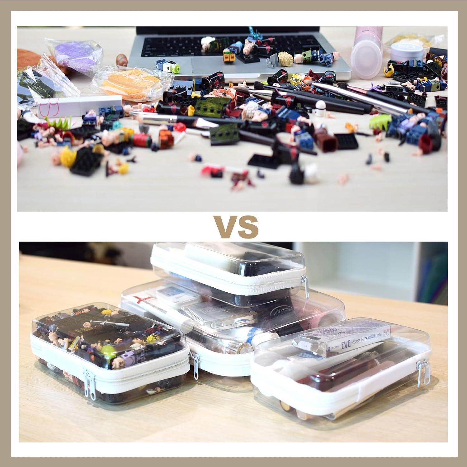 4 Estuches de Cremallera Transparentes WELPIRT - Organizador de Viaje