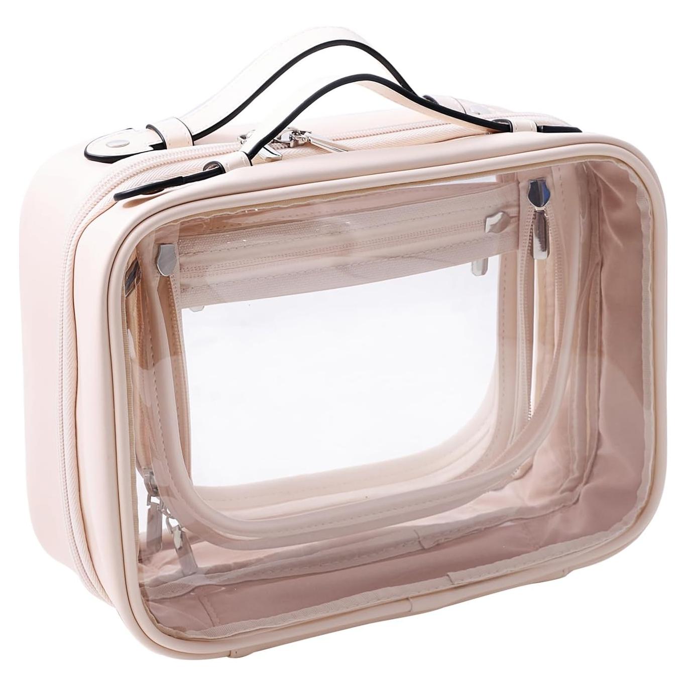 Estuche de Viaje para Cosméticos SANHECUN Beige Mediano 25.4x11.4x19.1cm