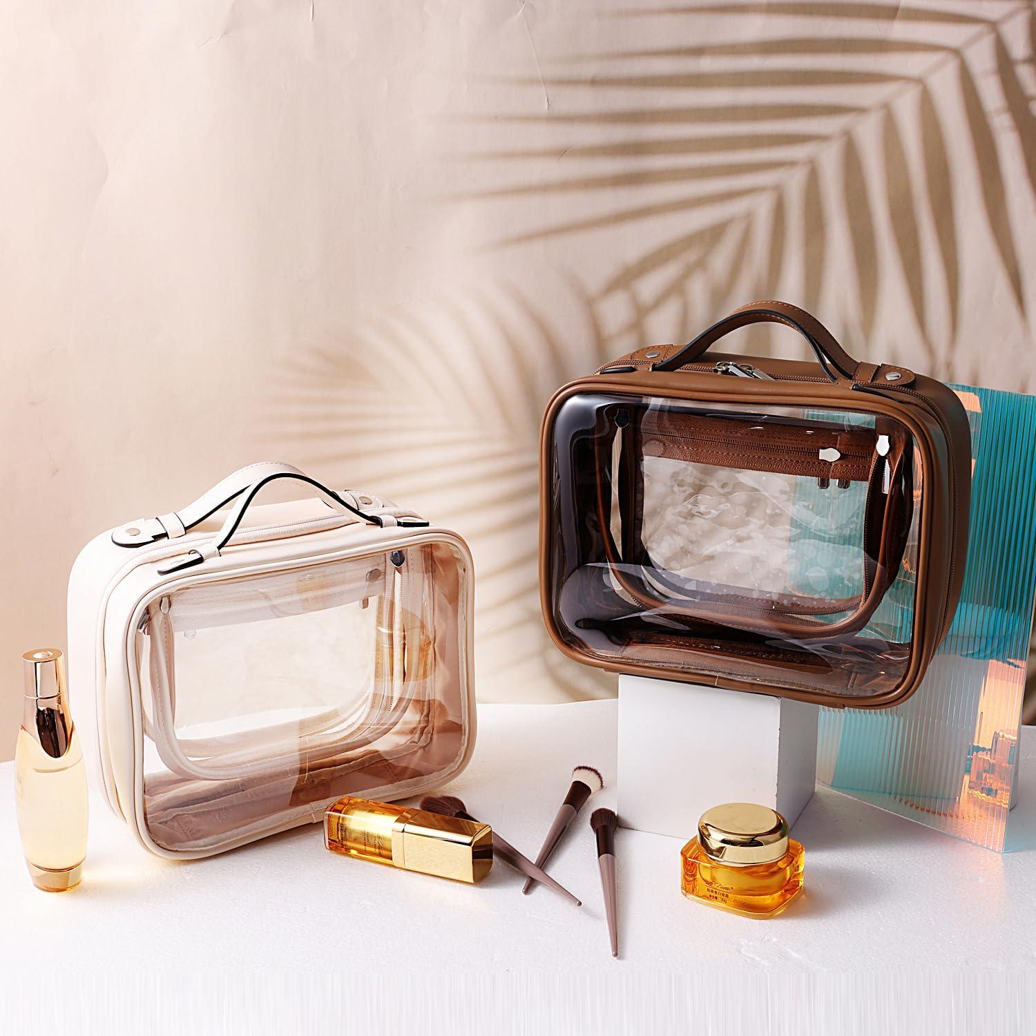 Estuche de Viaje para Cosméticos SANHECUN Beige Mediano 25.4x11.4x19.1cm