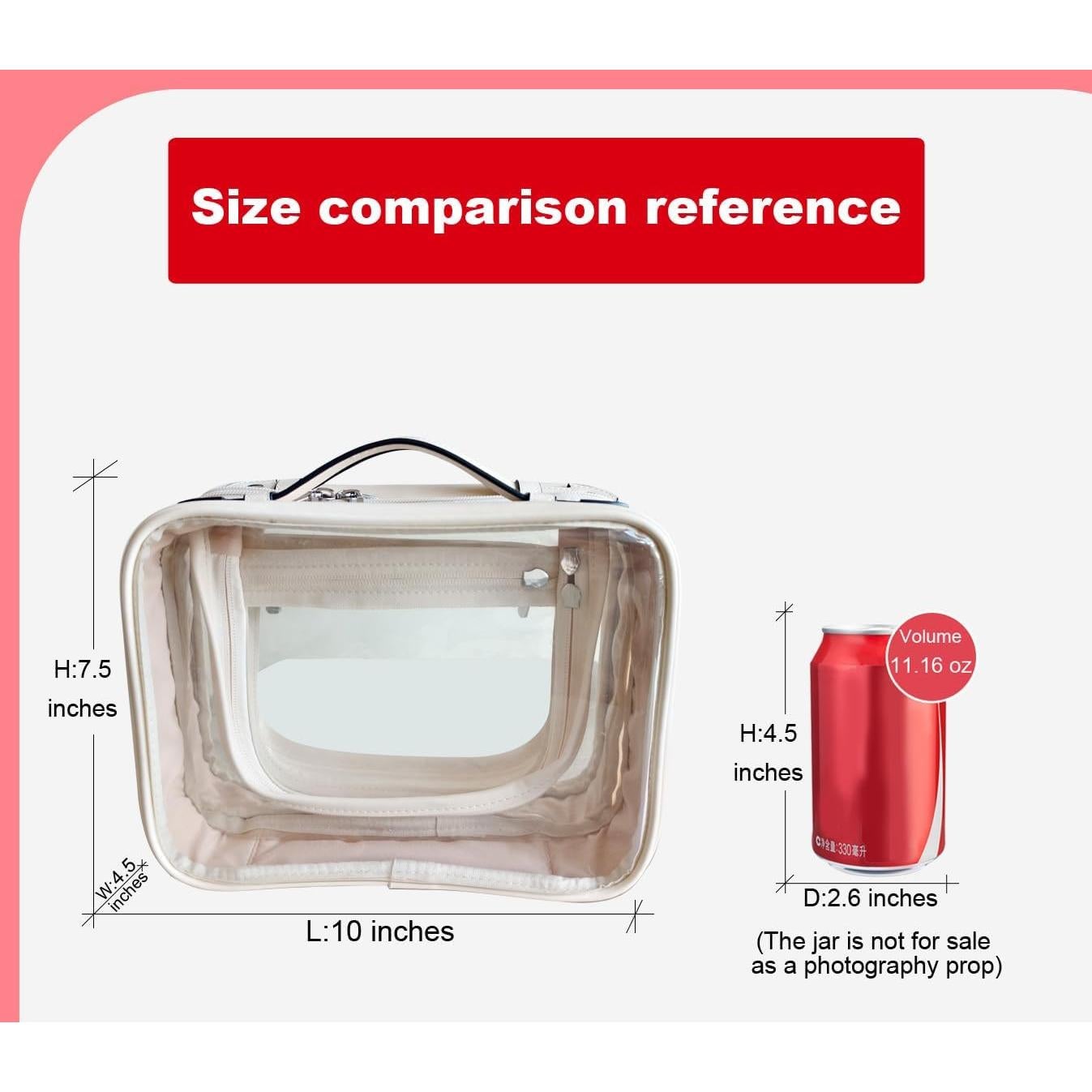 Estuche de Viaje para Cosméticos SANHECUN Beige Mediano 25.4x11.4x19.1cm